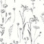 GoodHome Conyza Grey & white Floral Textured Wallpaper Sample