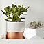 GoodHome Copper Terracotta Dipped Circular Plant pot (Dia)14cm