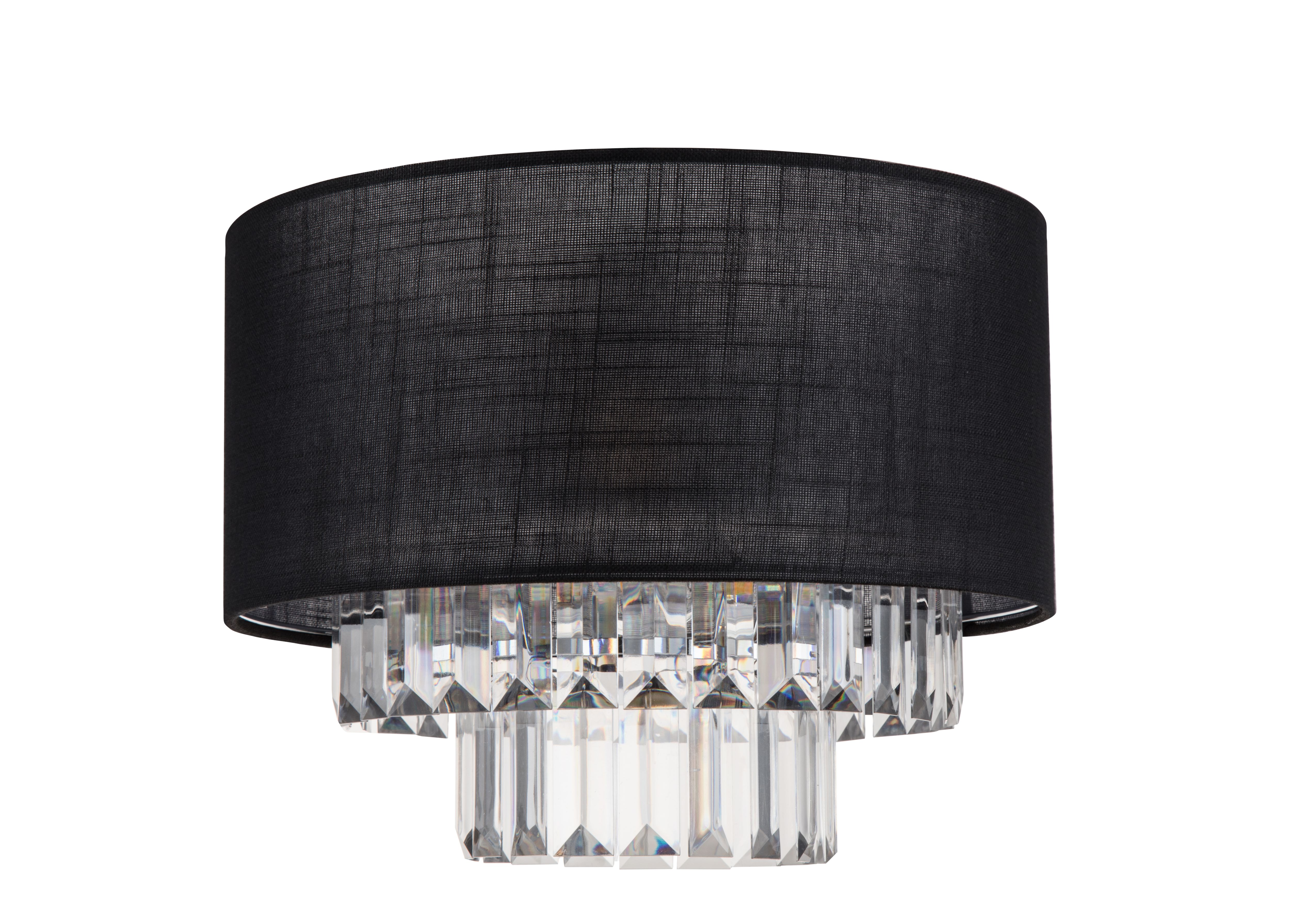 GoodHome Crowle Black & clear Round Lamp shade (D)30cm