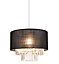 GoodHome Crowle Black & clear Round Lamp shade (D)30cm