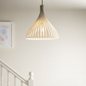 GoodHome Crozon Matt White Pendant ceiling light, (Dia)380mm