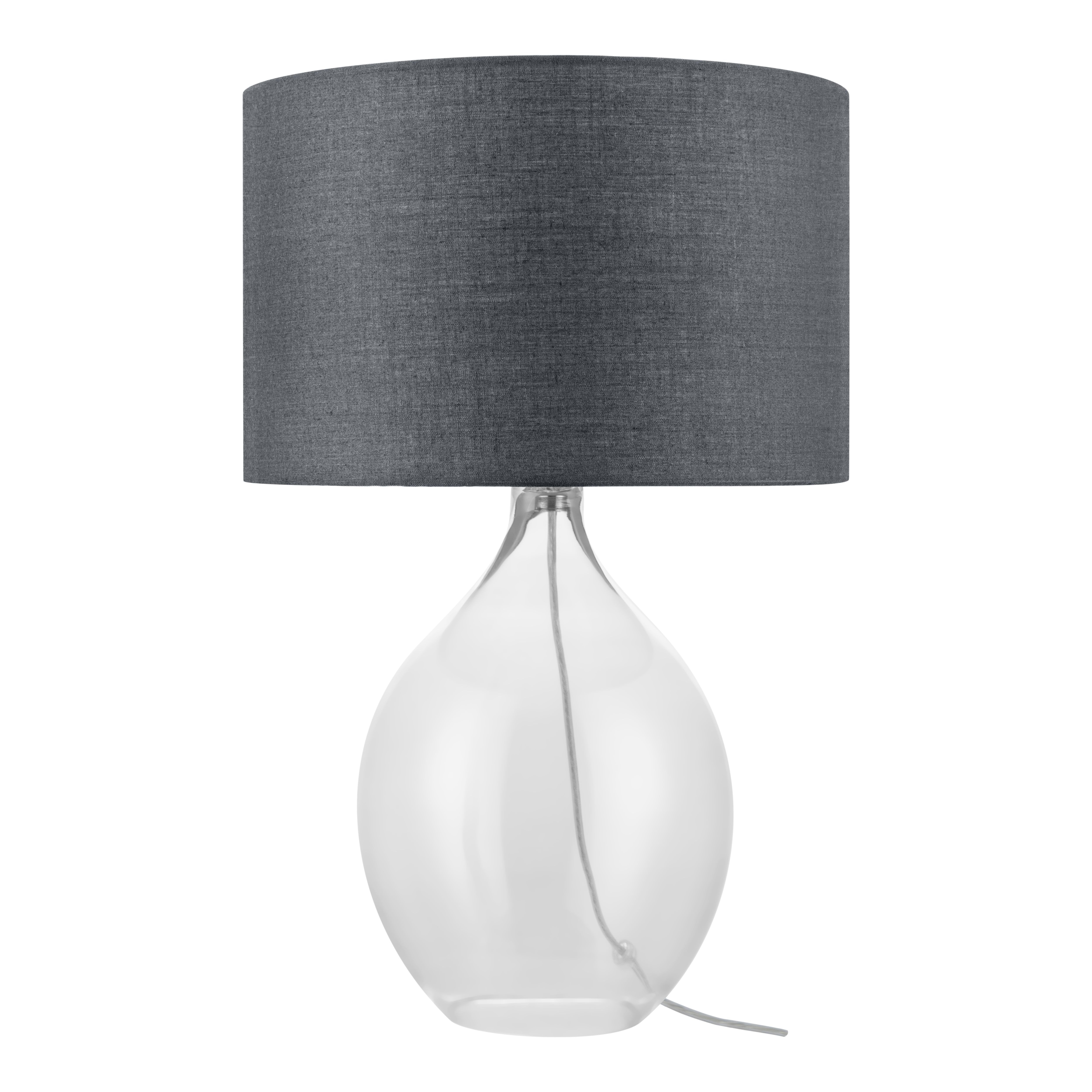 GoodHome Cushing Clear & Grey Table lamp