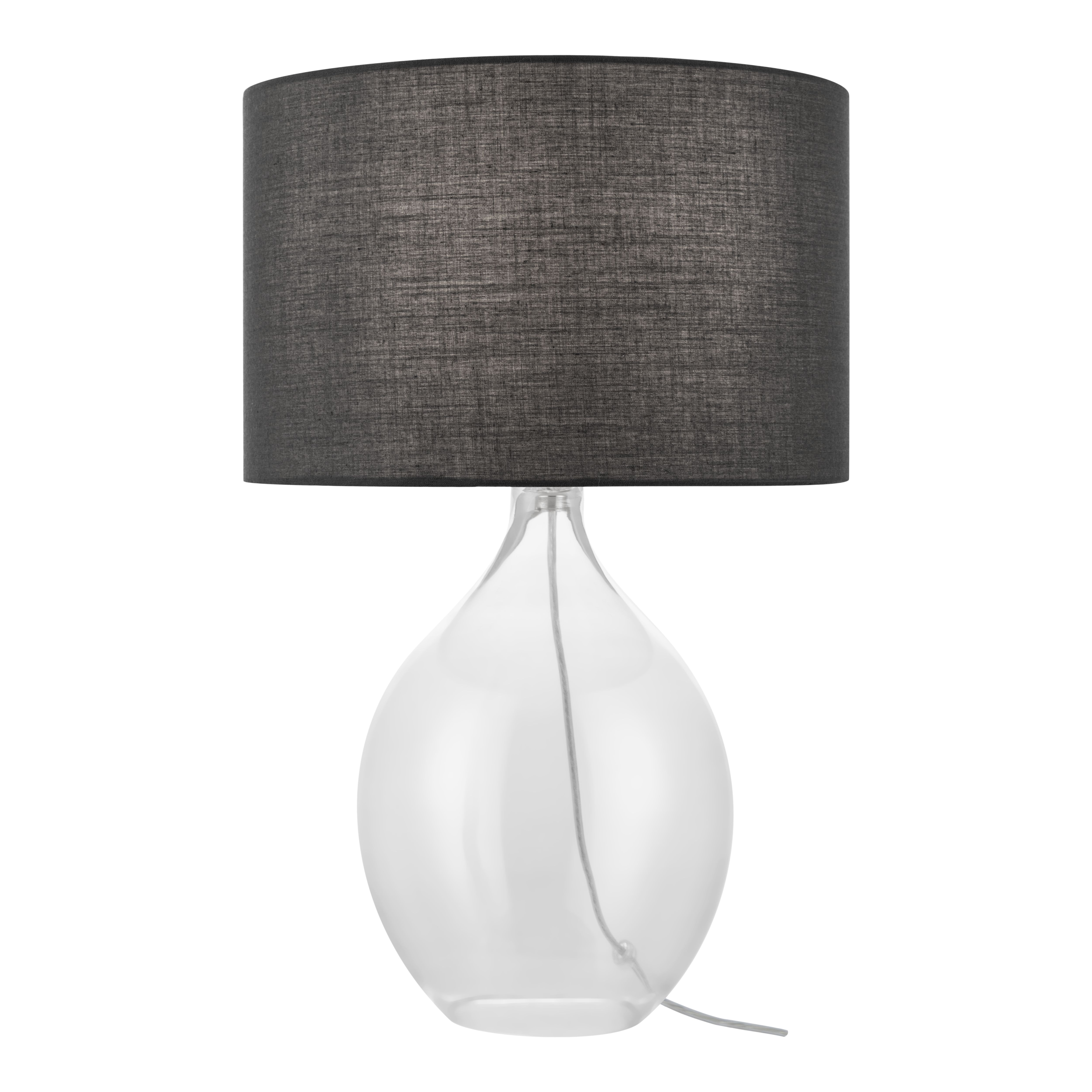 GoodHome Cushing Clear & Grey Table lamp