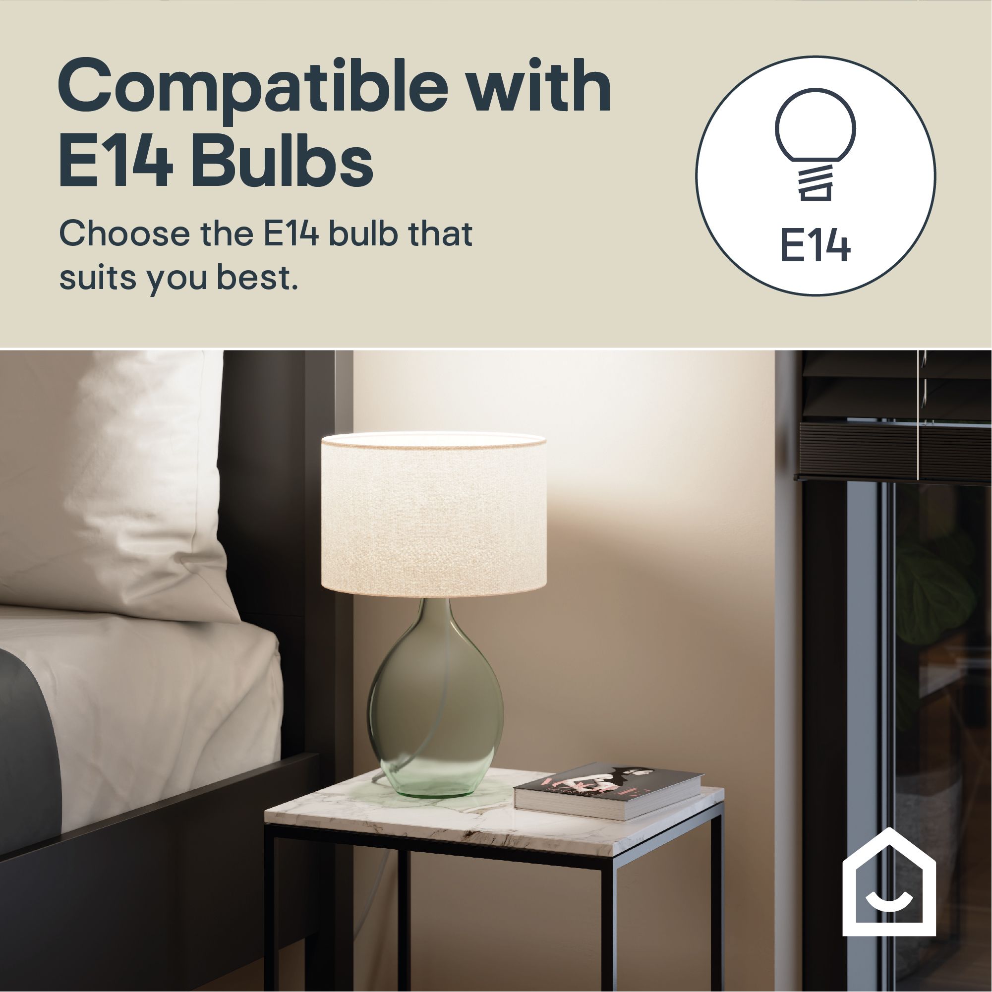 GoodHome Cushing Green & Cream Table lamp
