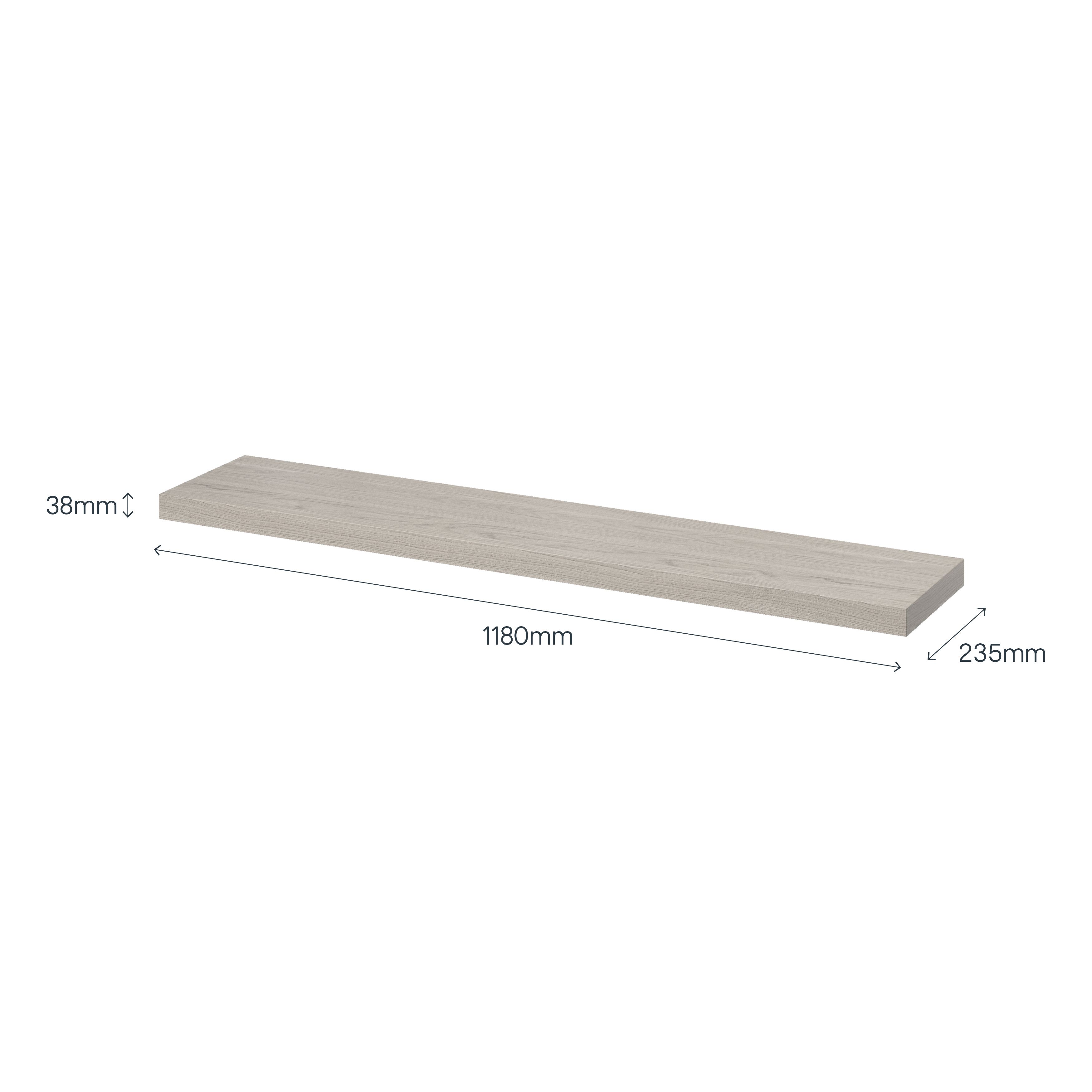 GoodHome Cusko Rectangular Floating shelf (L)118cm x (D)23.5cm