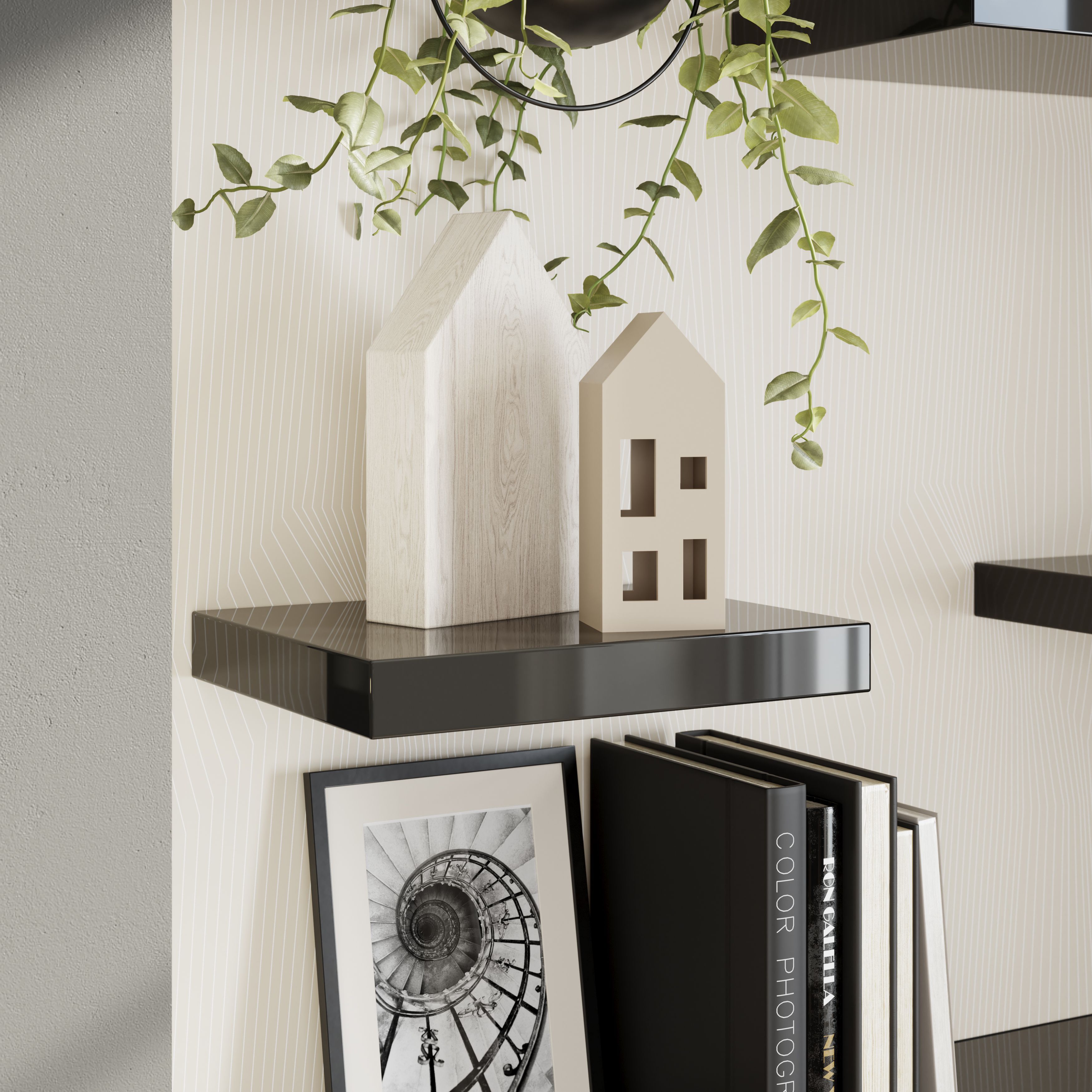 GoodHome Cusko Rectangular Floating shelf (L)30cm x (D)23.5cm