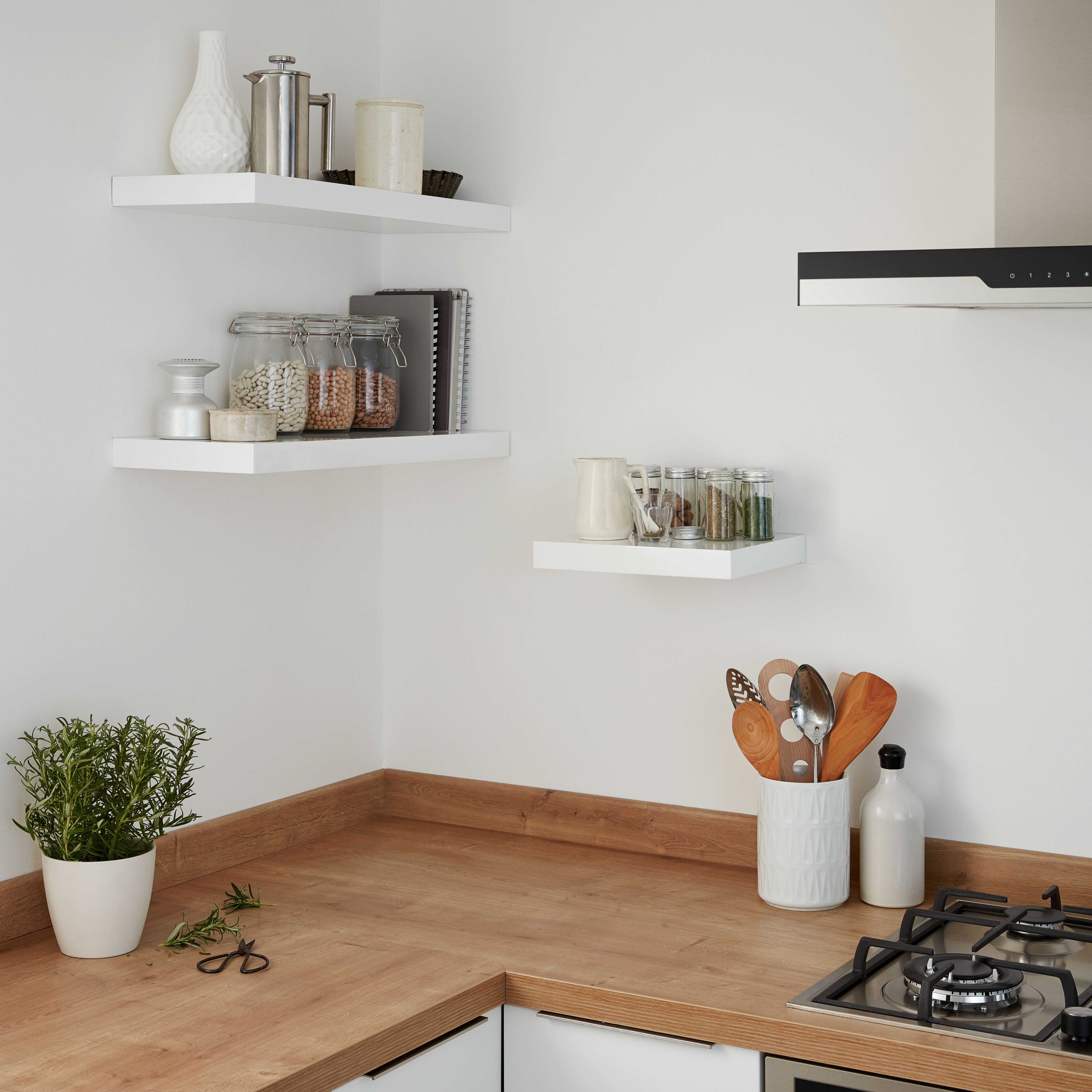 GoodHome Cusko Rectangular Floating shelf L 60cm x D 23.5cm