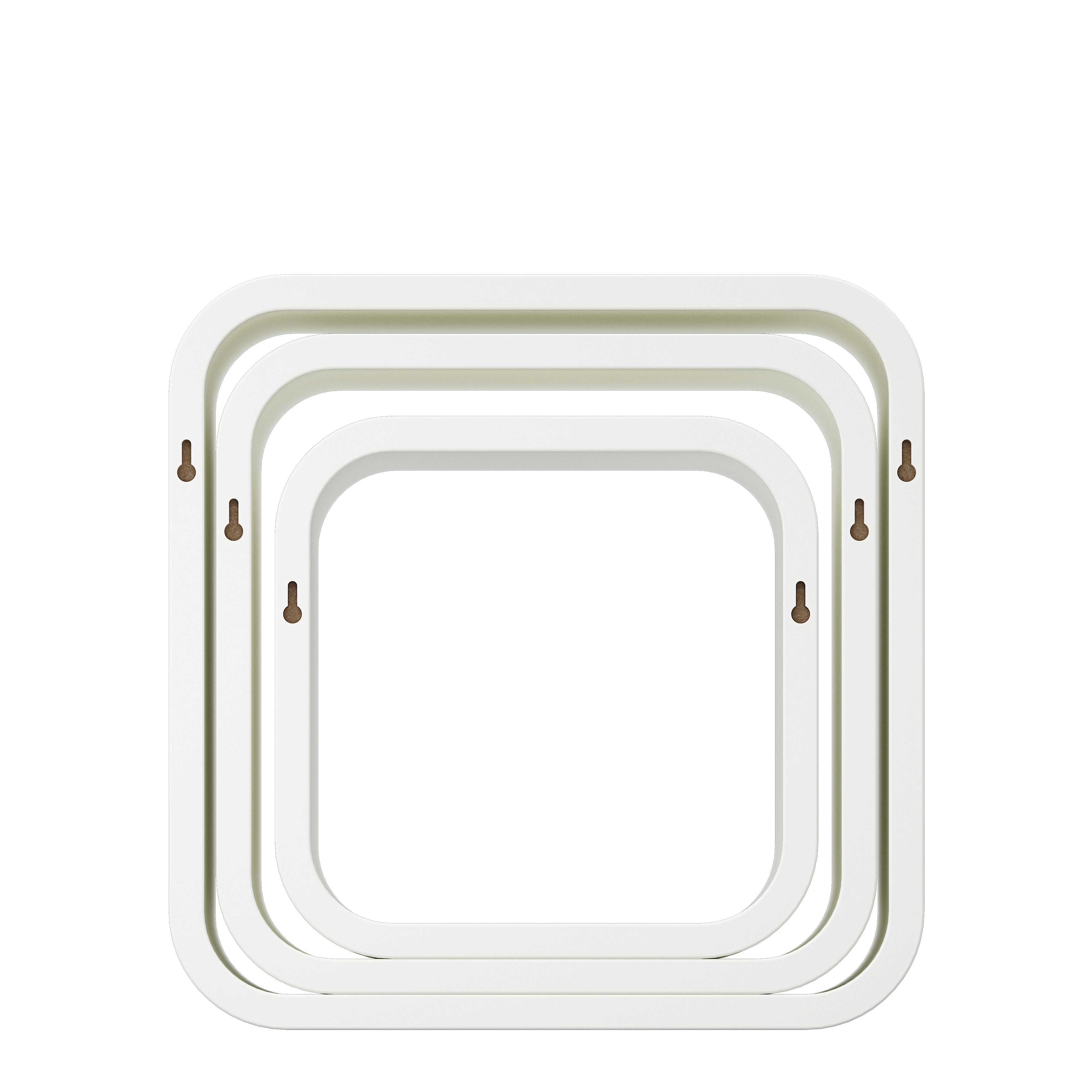 GoodHome Cusko Satin white Cube shelf (L)32.5cm x (D)15.5cm, Set of 3