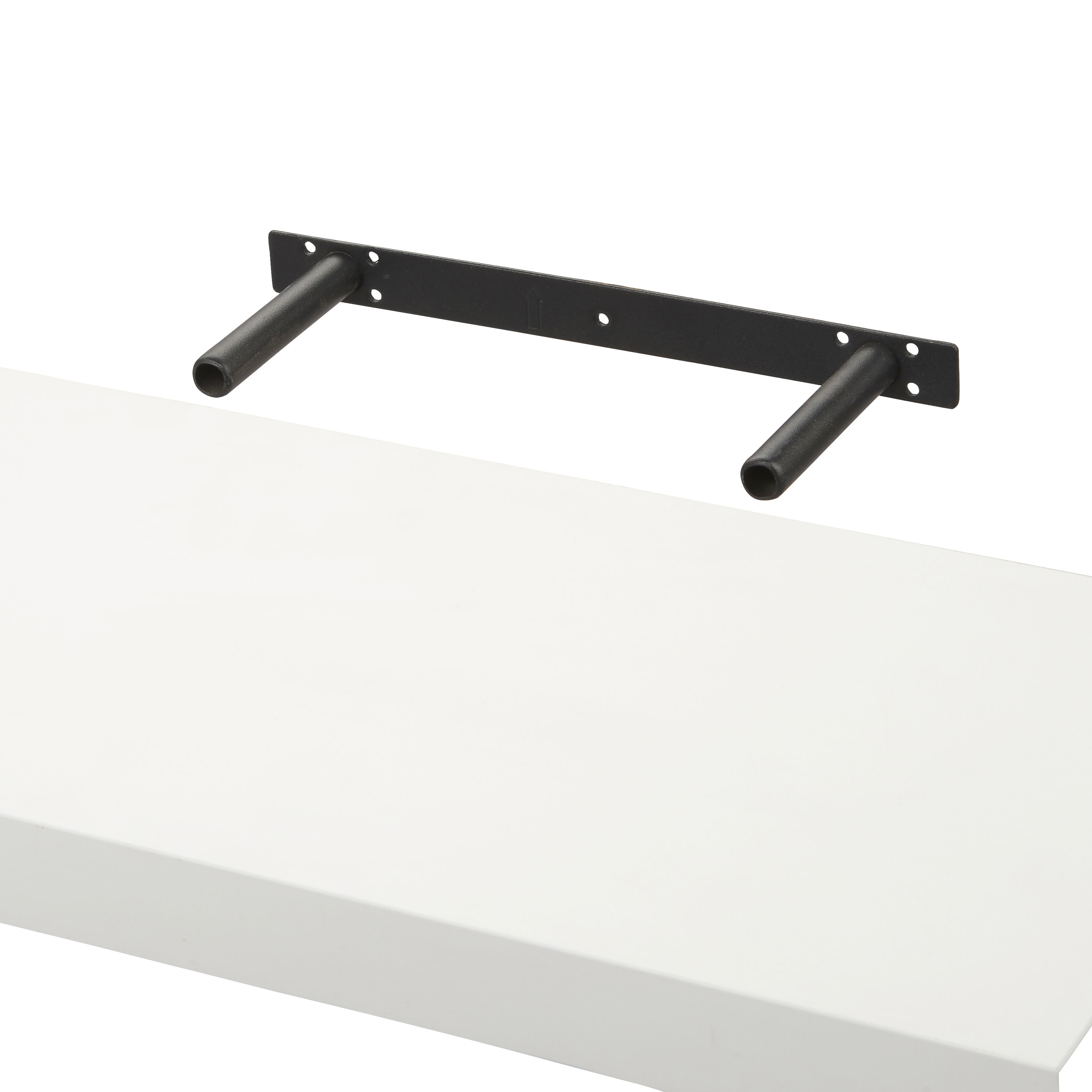 GoodHome Cusko Satin white Rectangular Floating shelf (L)80cm x (D)23.5cm