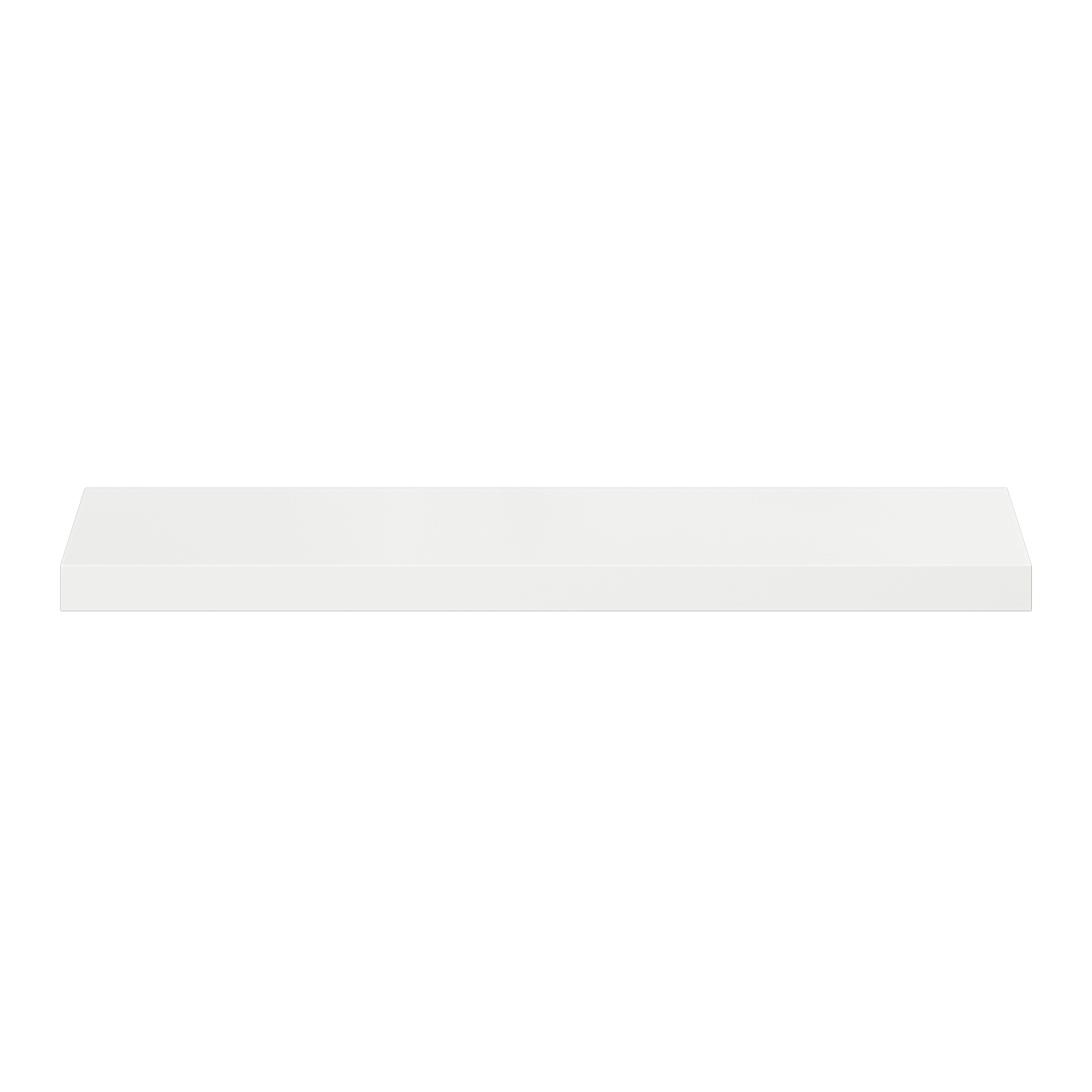 GoodHome Cusko Satin white Rectangular Floating shelf (L)80cm x (D)23.5cm