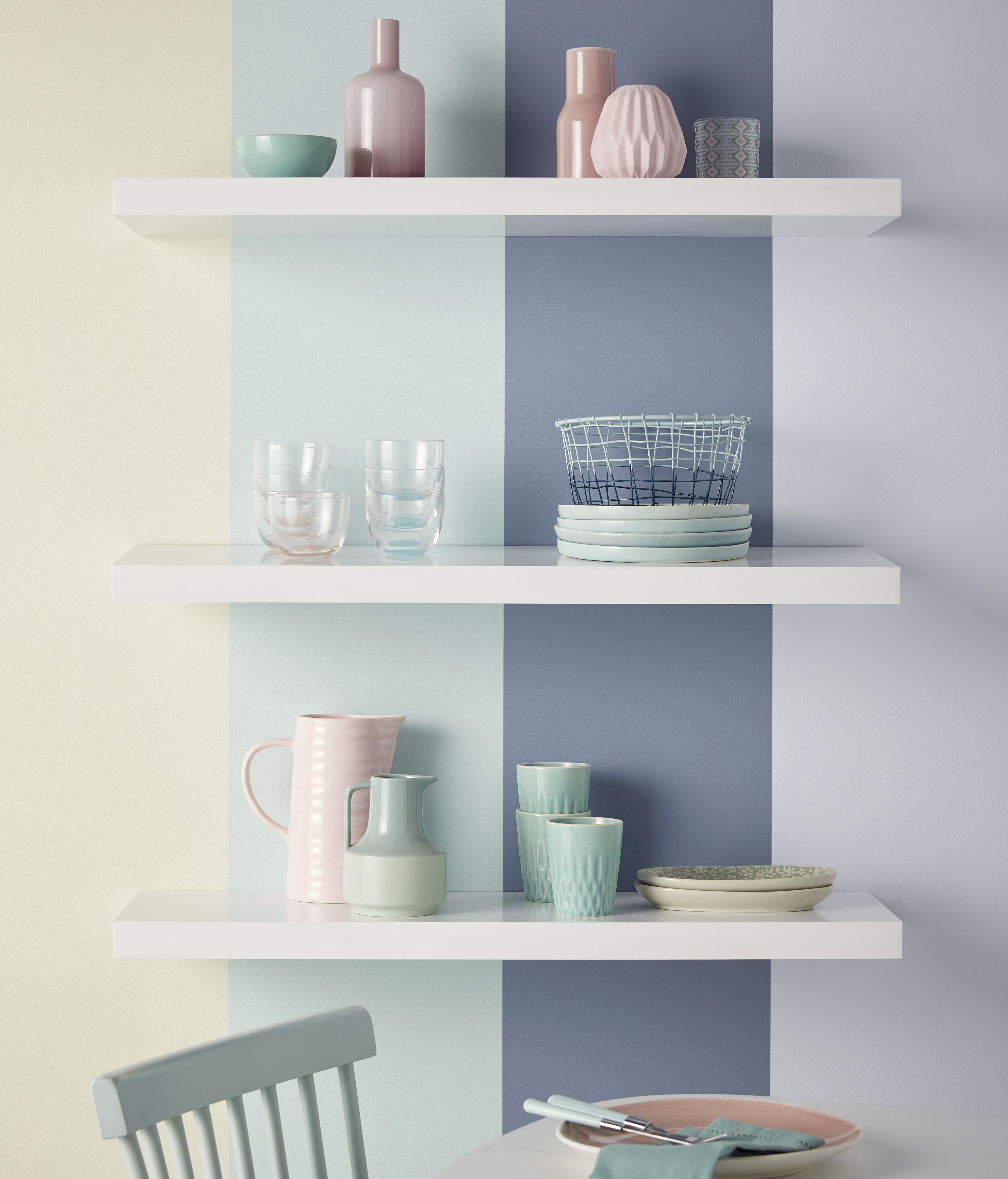 GoodHome Cusko Satin white Rectangular Floating shelf (L)80cm x (D)23.5cm