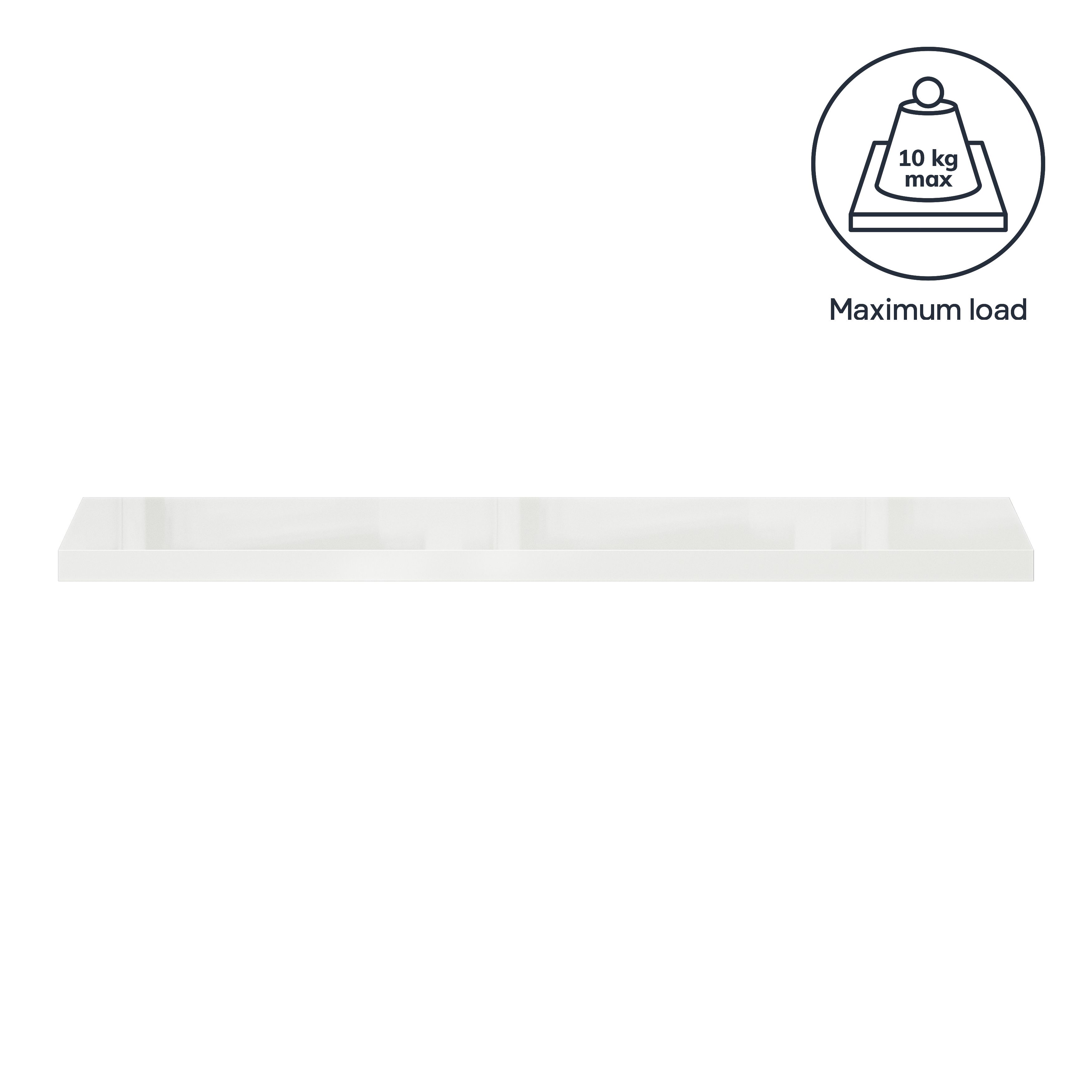 GoodHome Cusko White Floating shelf (L)118cm x (D)23.5cm