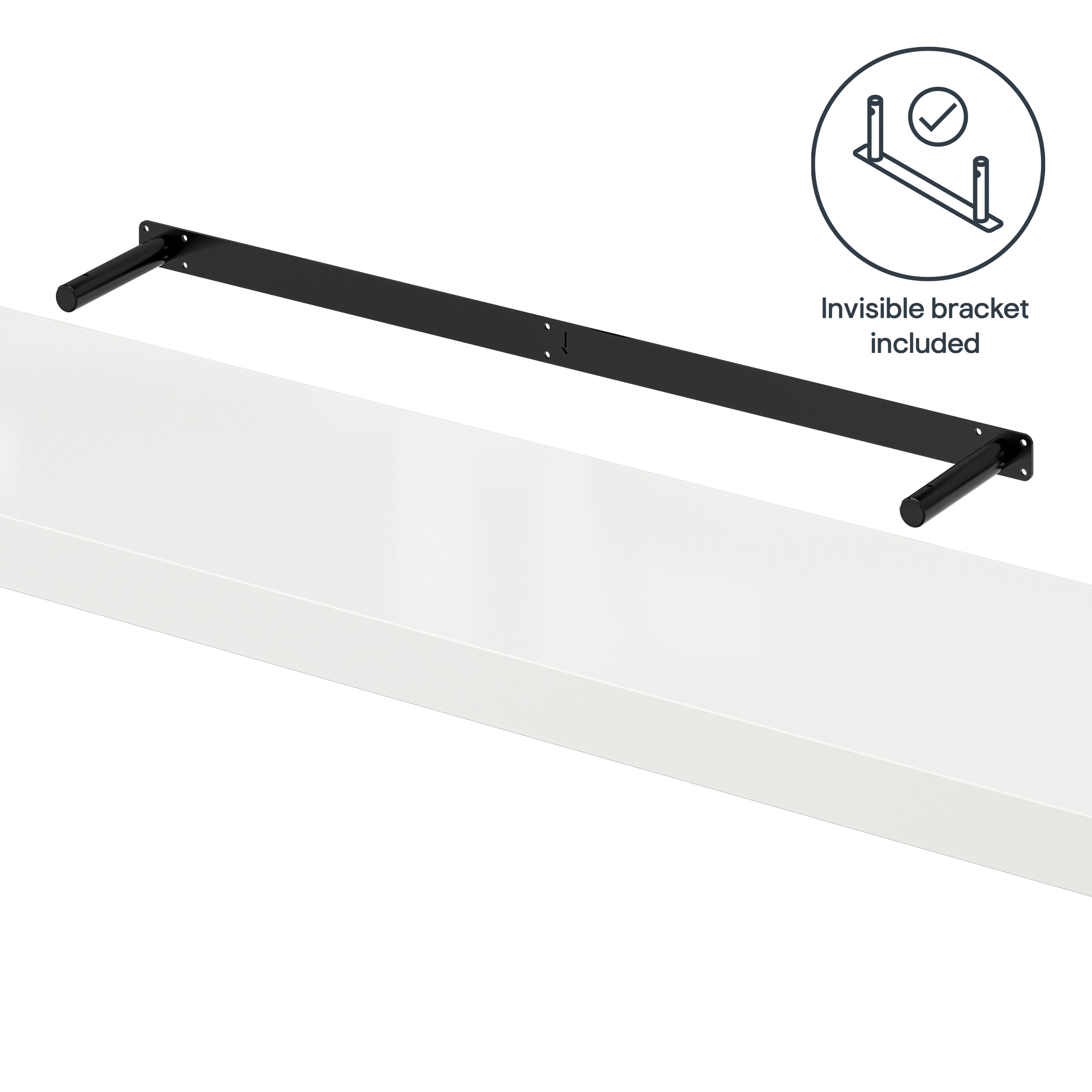 GoodHome Cusko White Floating shelf (L)118cm x (D)23.5cm