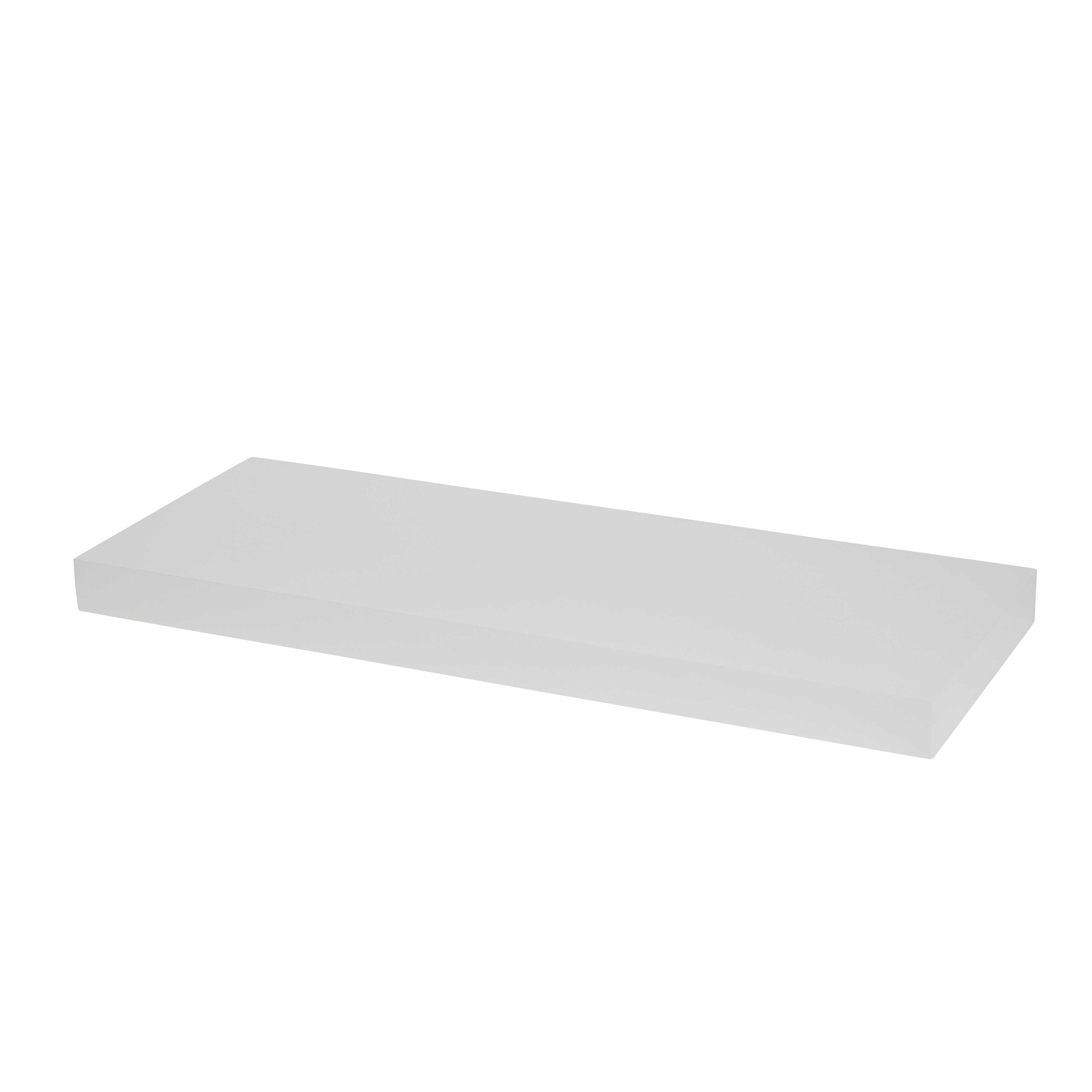 GoodHome Cusko White Rectangular Floating shelf (L)80cm x (D)23.5cm