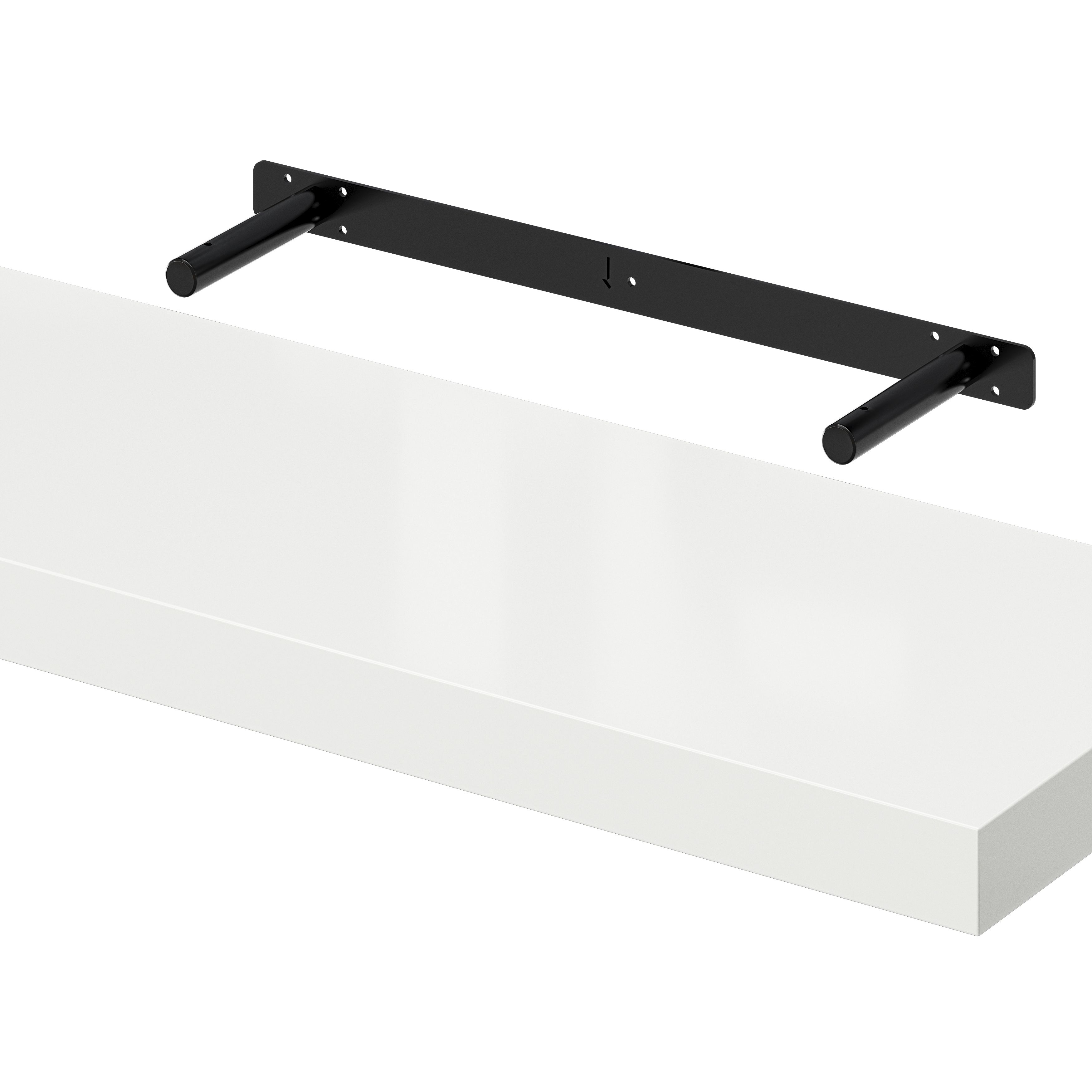 GoodHome Cusko White Rectangular Floating shelf (L)80cm x (D)23.5cm