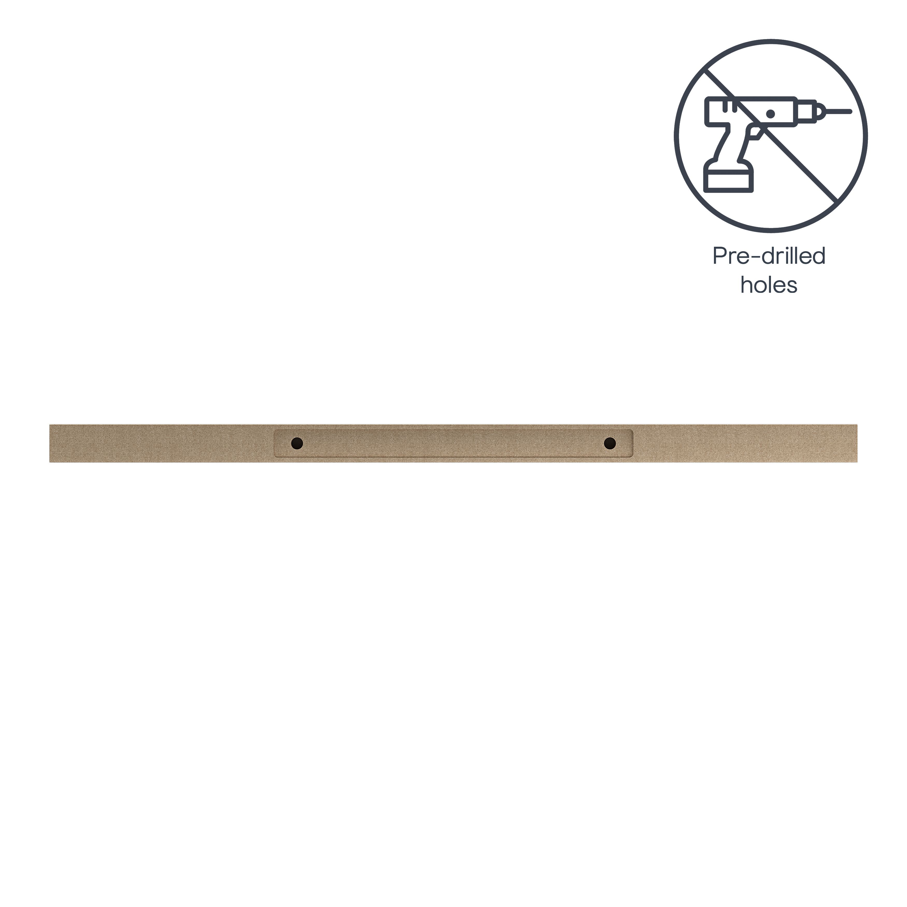GoodHome Cusko White Rectangular Floating shelf (L)80cm x (D)23.5cm