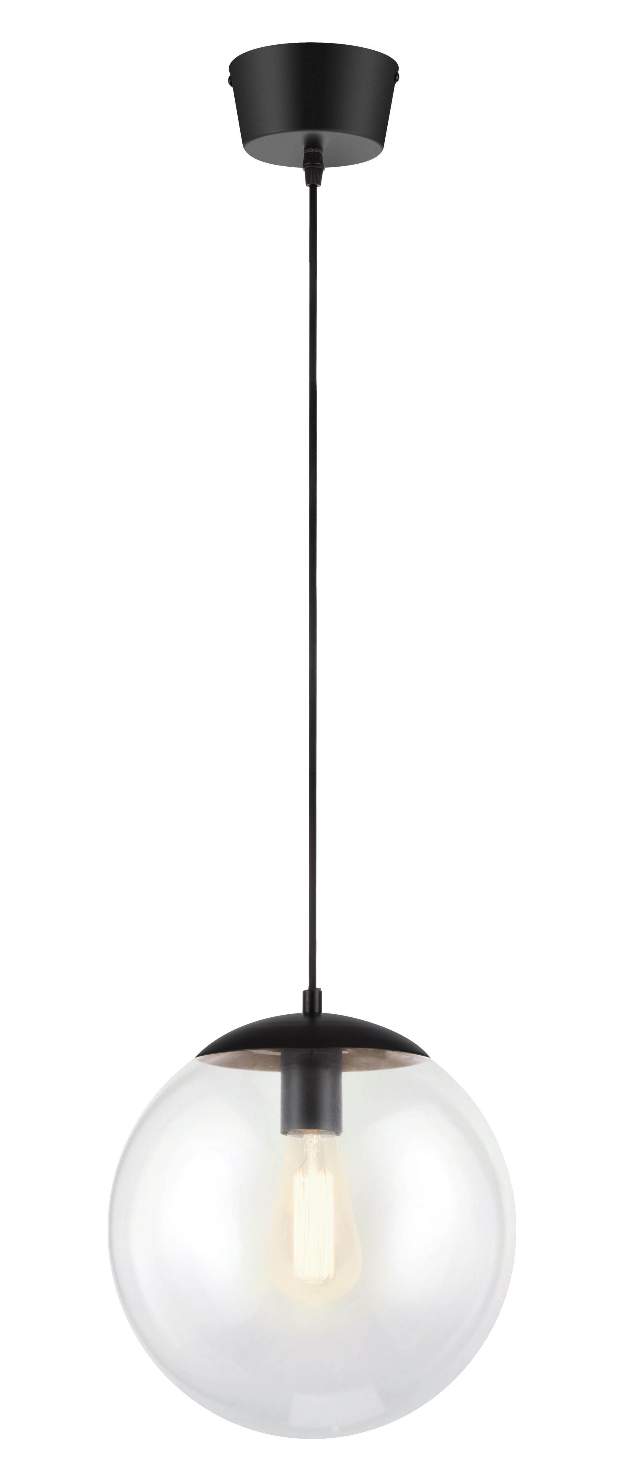 GoodHome Dacite Ball Matt Black Pendant ceiling light, (Dia)280mm