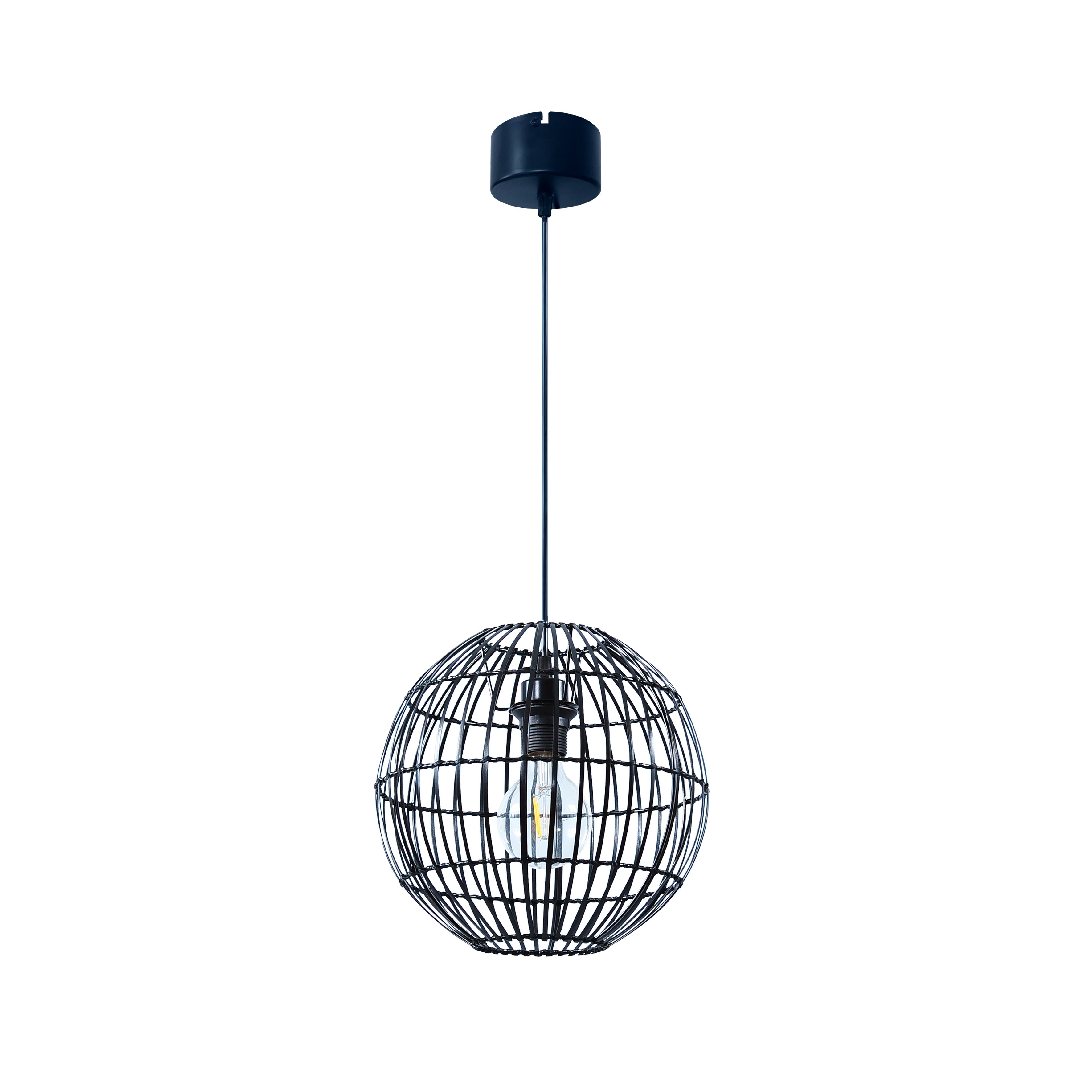 GoodHome Dacite Black Pendant ceiling light, (Dia)280mm