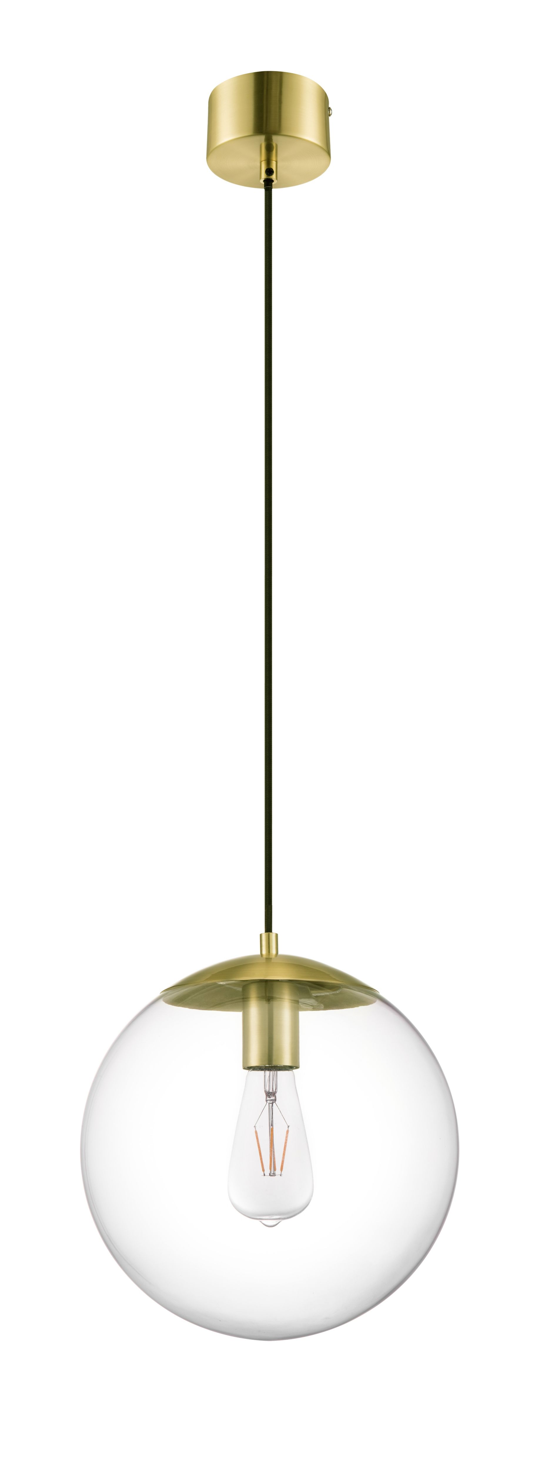 GoodHome Dacite Brass & transparent Brass effect Pendant ceiling