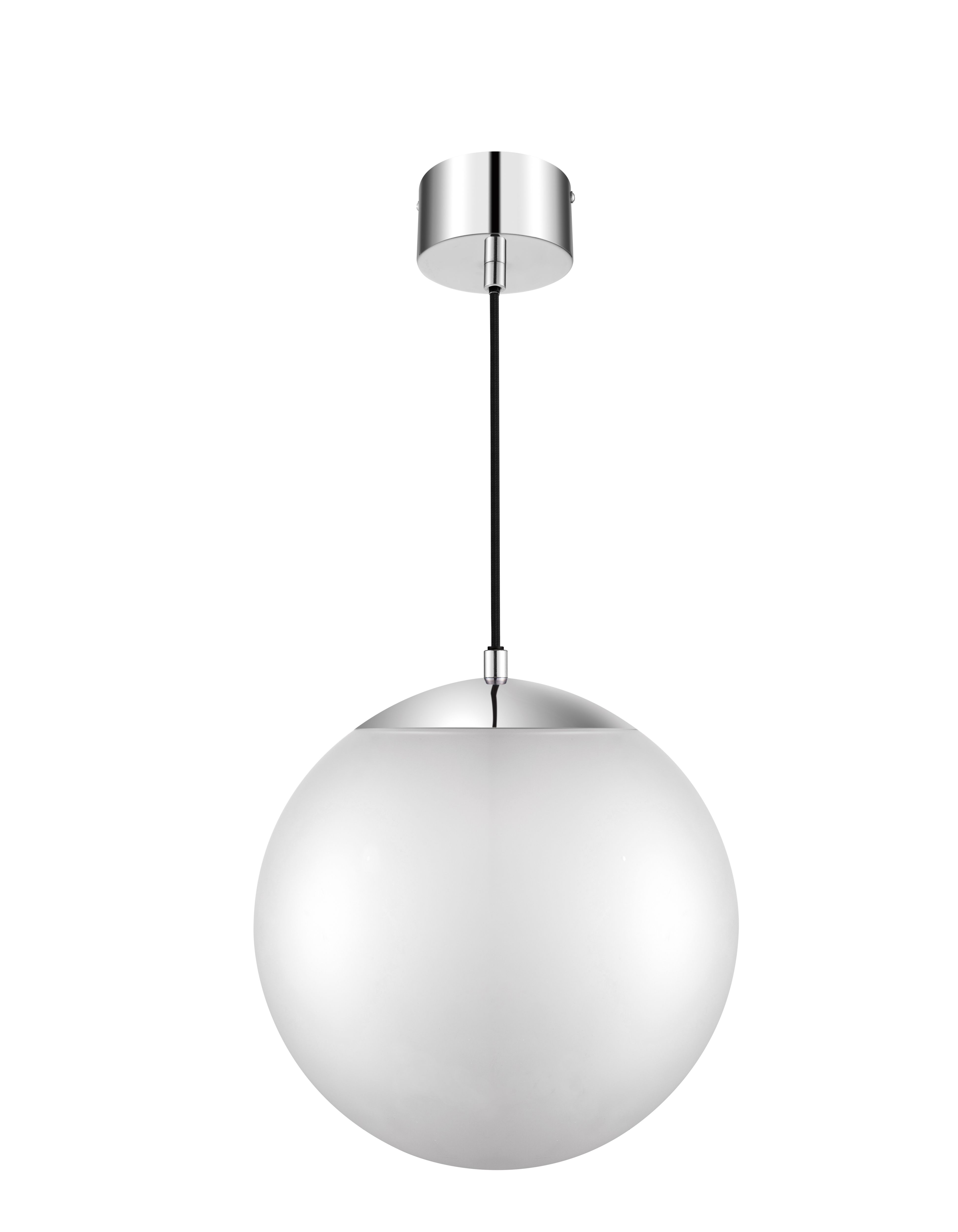 GoodHome Dacite White Chrome effect Pendant ceiling light, (Dia)280mm