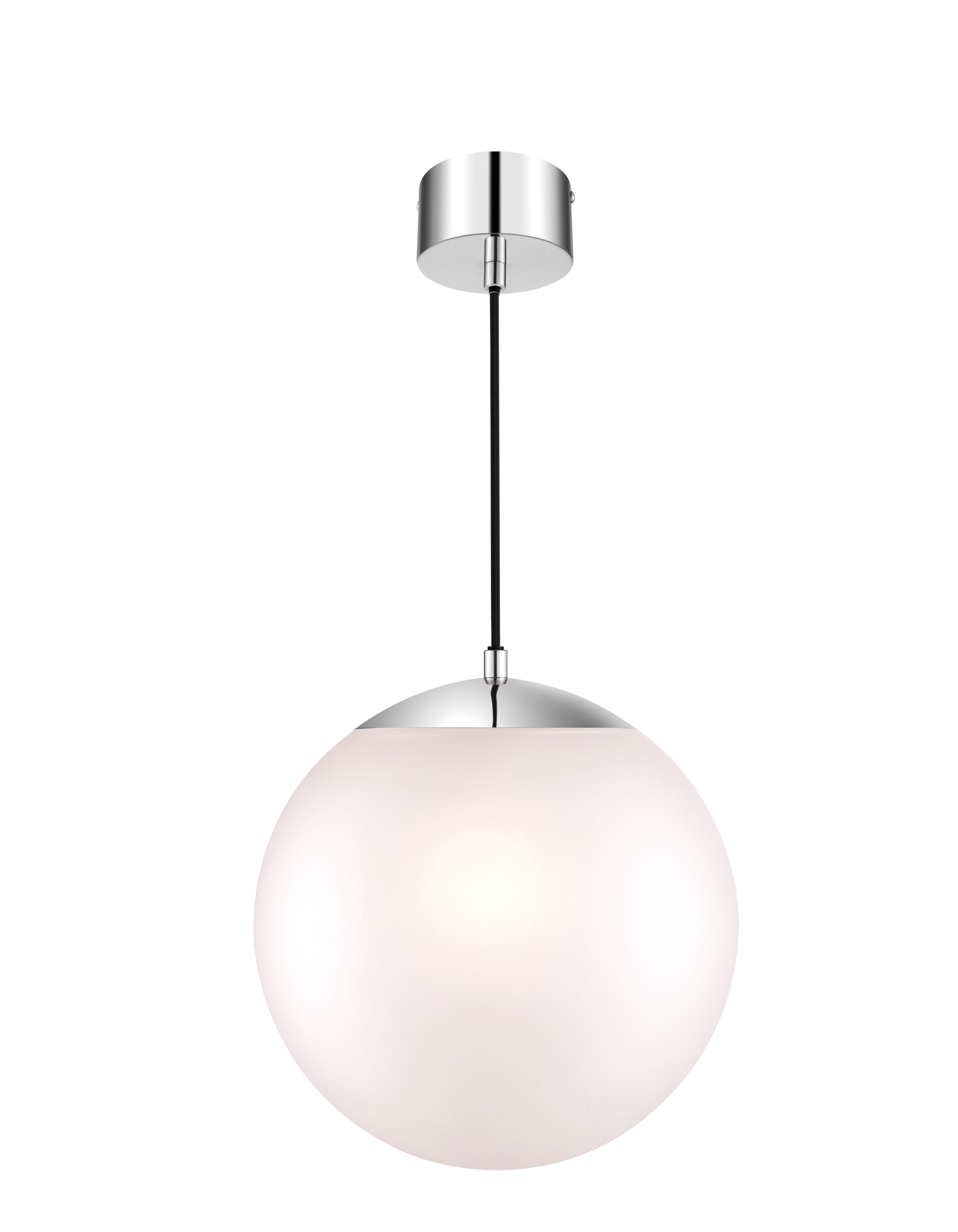 GoodHome Dacite White Chrome effect Pendant ceiling light, (Dia)280mm
