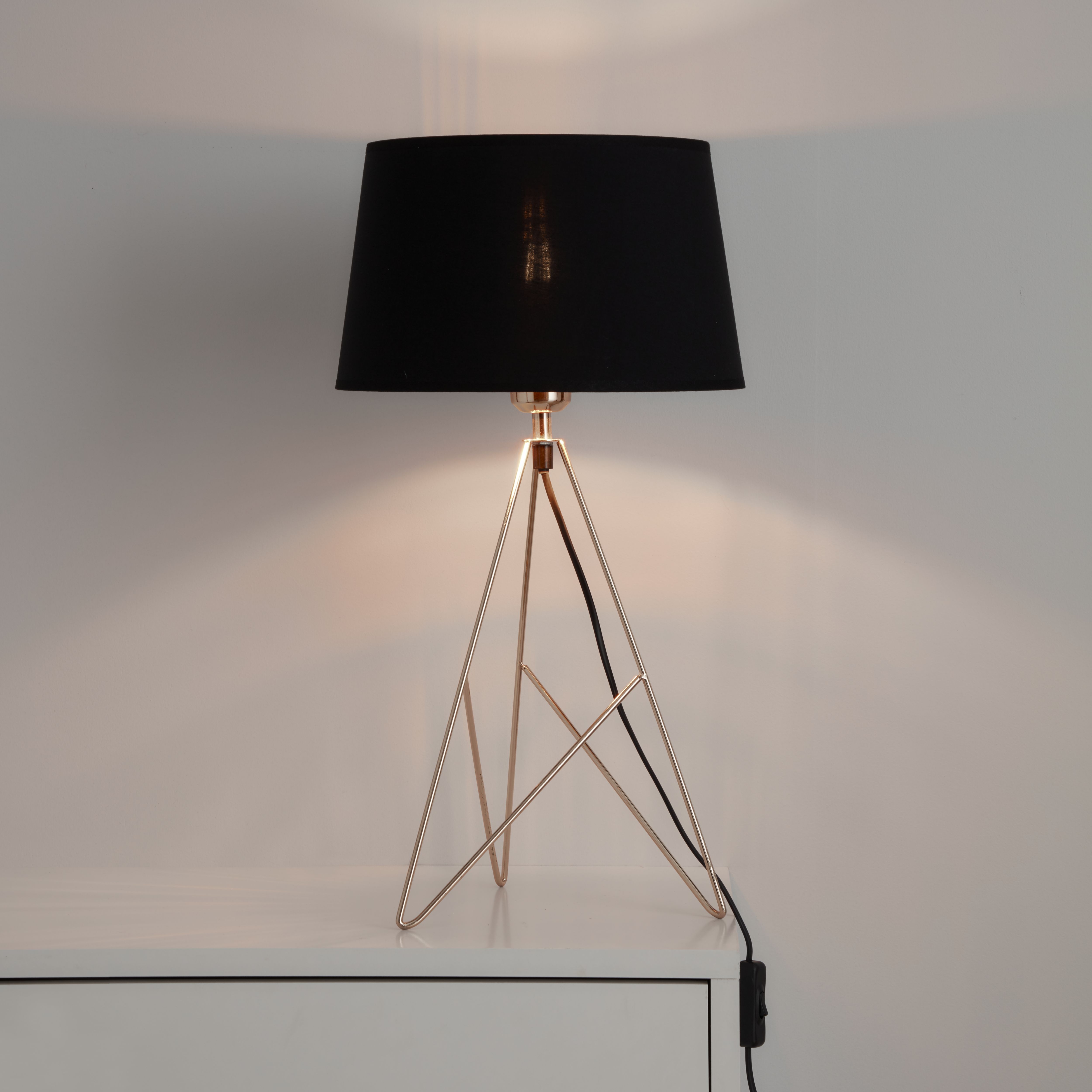 GoodHome Daitree Black & brass effect Table light