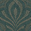 GoodHome Danbu Dark teal Metallic effect Ornamental Textured Wallpaper