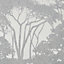GoodHome Danson Grey Silver effect Trees Textured Wallpaper