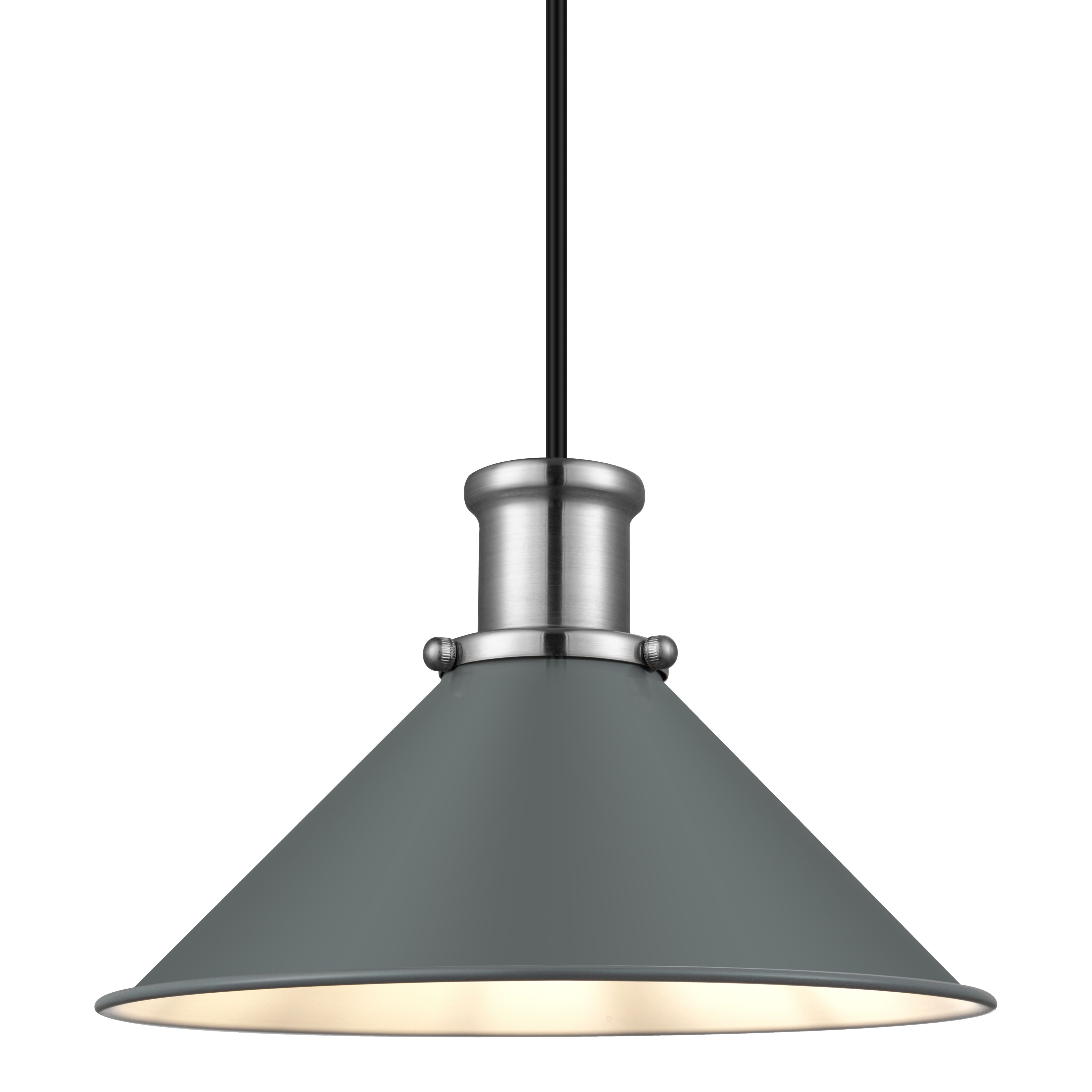 GoodHome Danvers Grey Coolie Cone Lamp shade (D)26cm