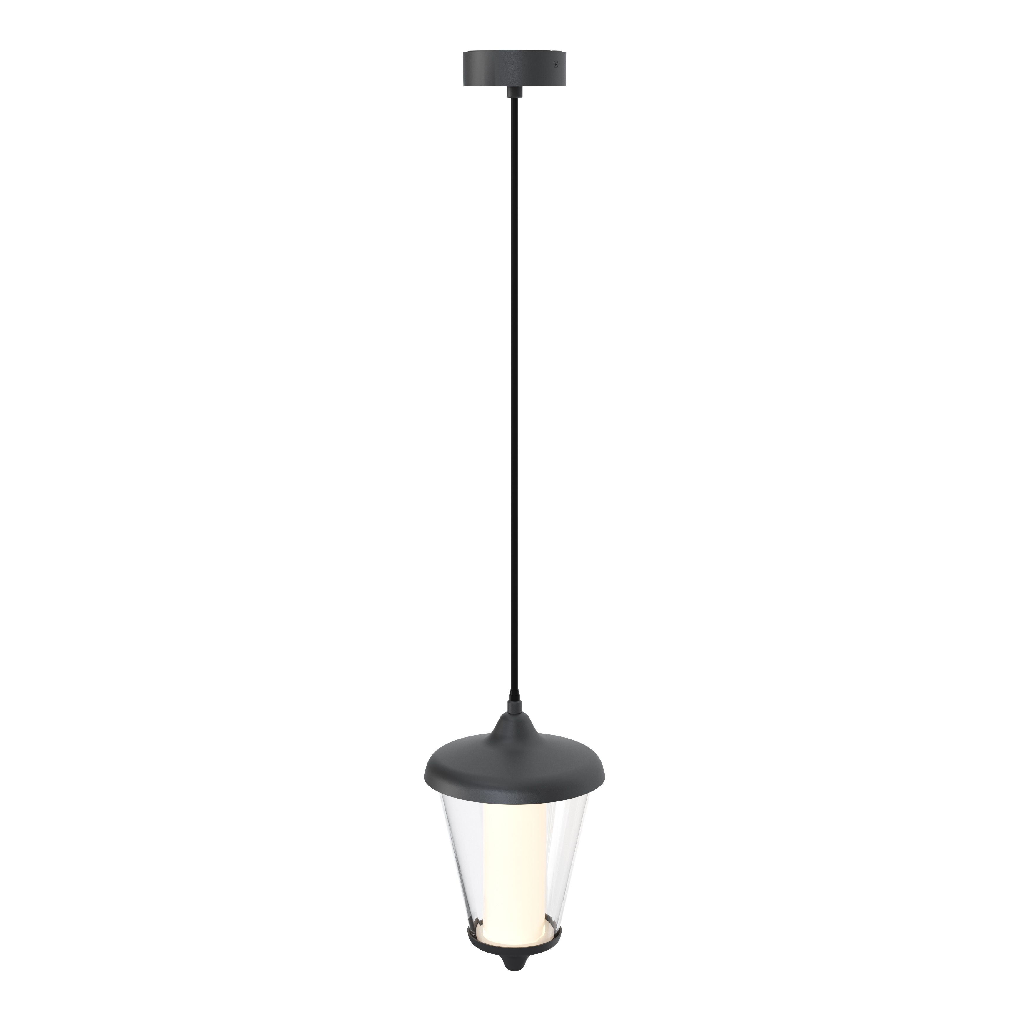 GoodHome Dark grey Mains-powered LED Outdoor Pendant light