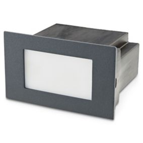 GoodHome Dark grey Mains-powered Neutral white LED Rectangular Deck light