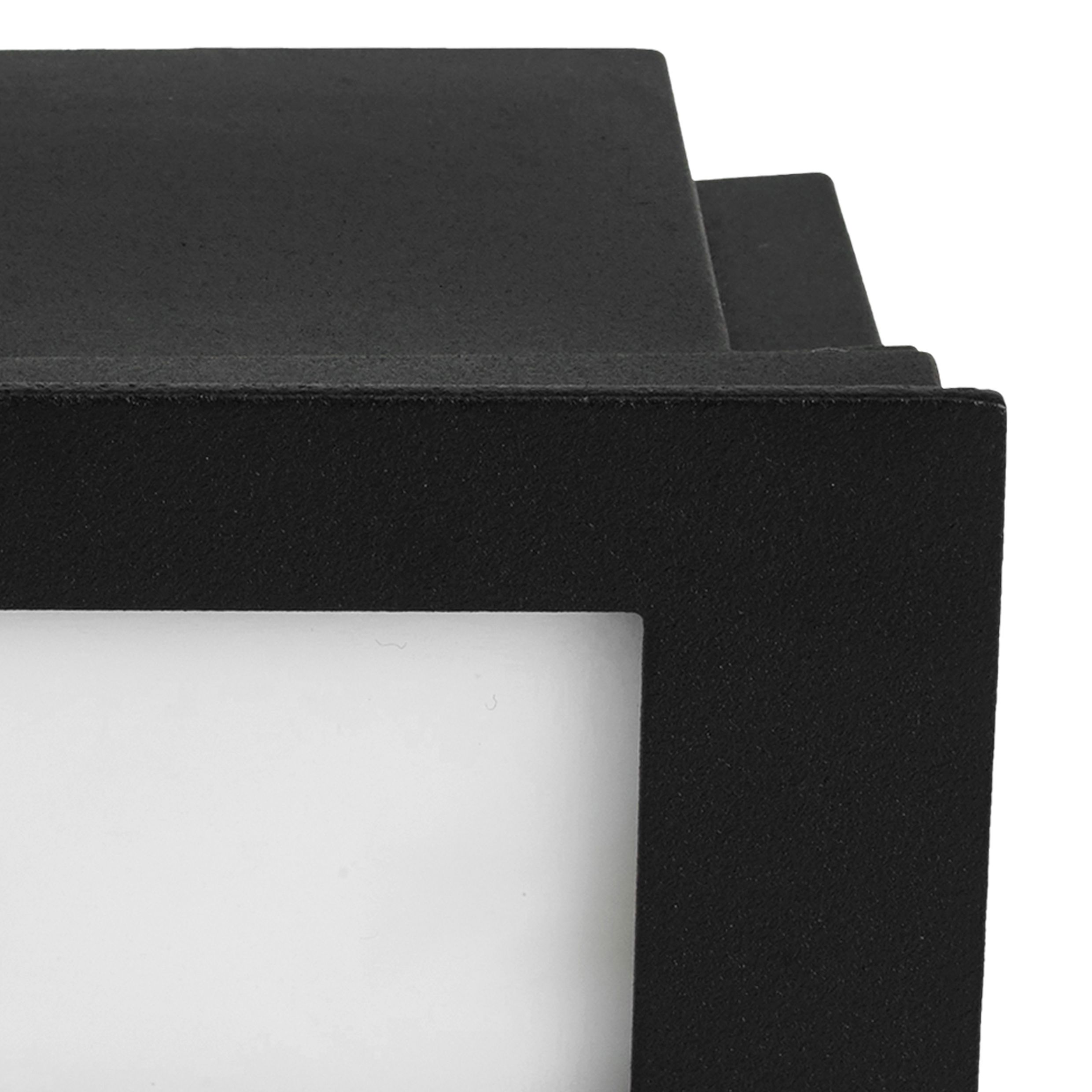 GoodHome Dark grey Mains-powered Neutral white LED Rectangular Deck light