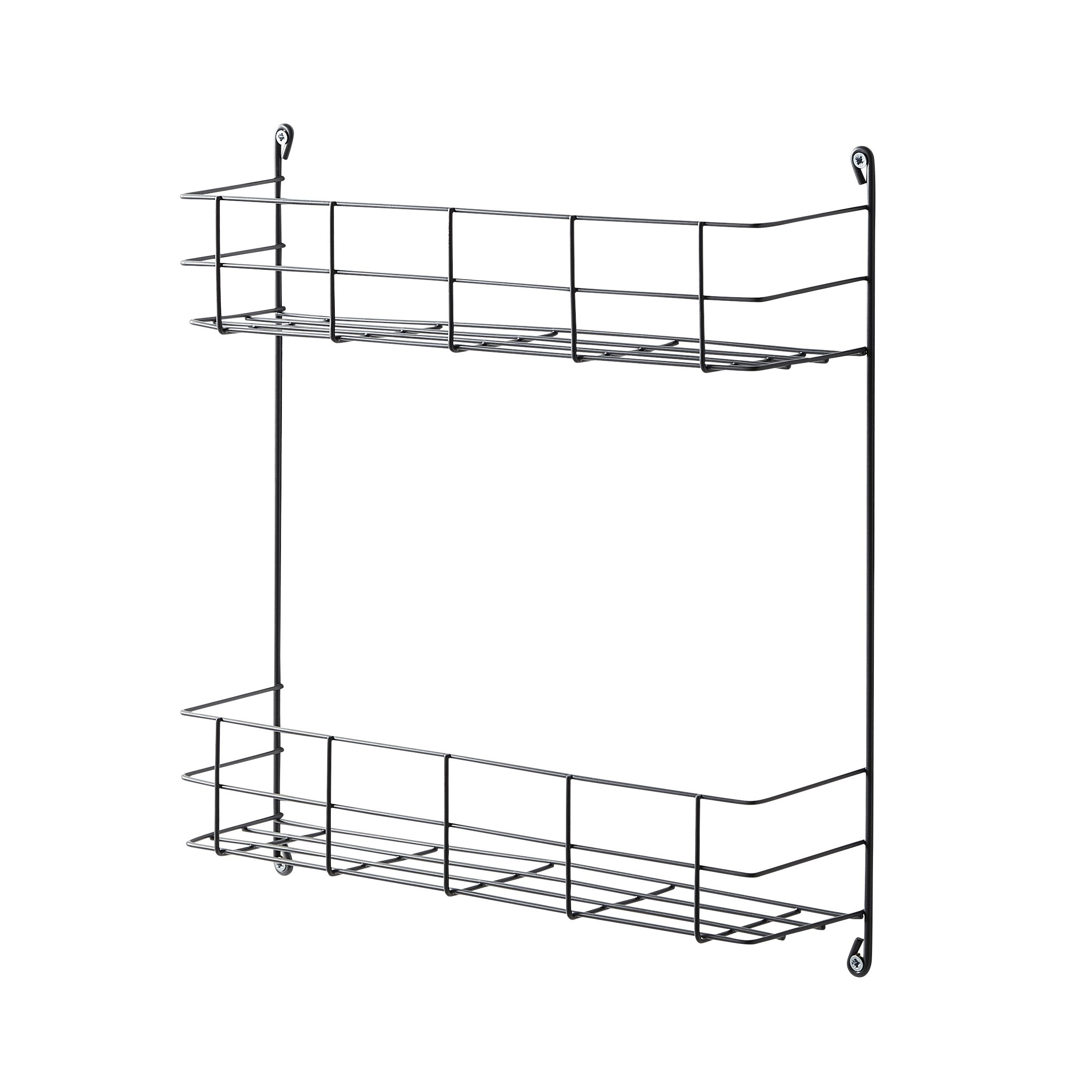 GoodHome Datil 2 tier Anthracite Steel Shelving (L)380mm (D)95mm