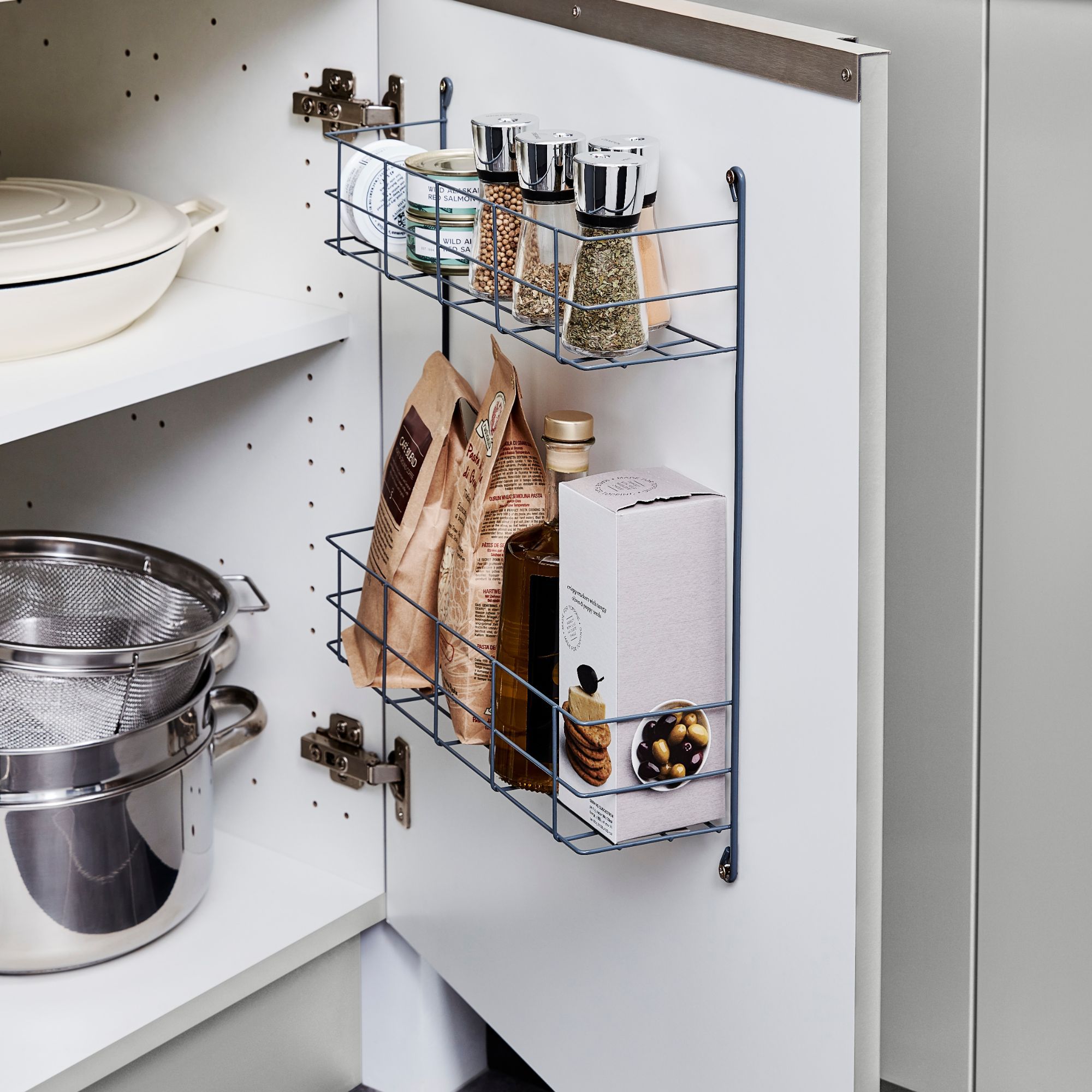 GoodHome Datil 2 tier Anthracite Steel Shelving (L)380mm (D)95mm