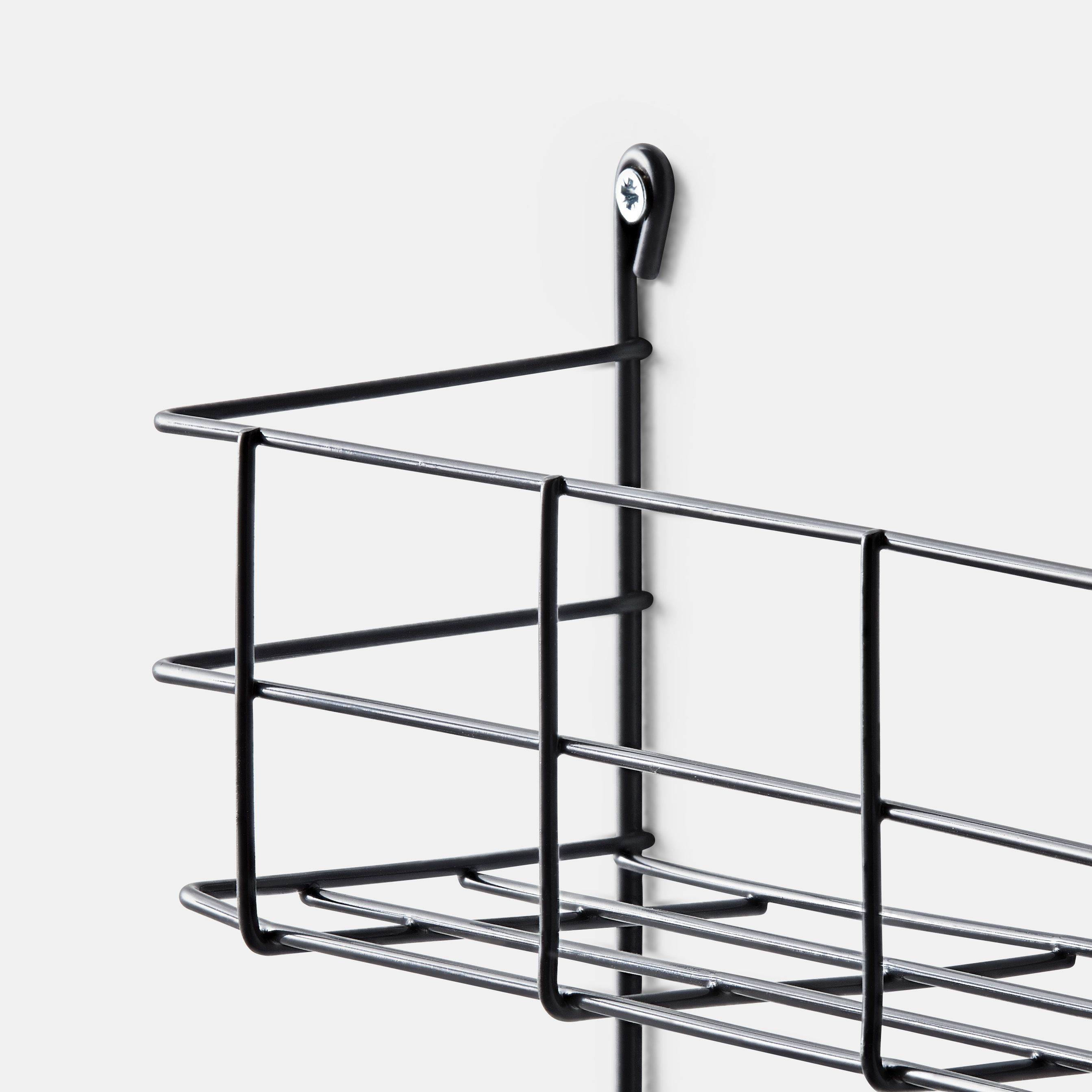 GoodHome Datil 2 tier Anthracite Steel Shelving (L)380mm (D)95mm