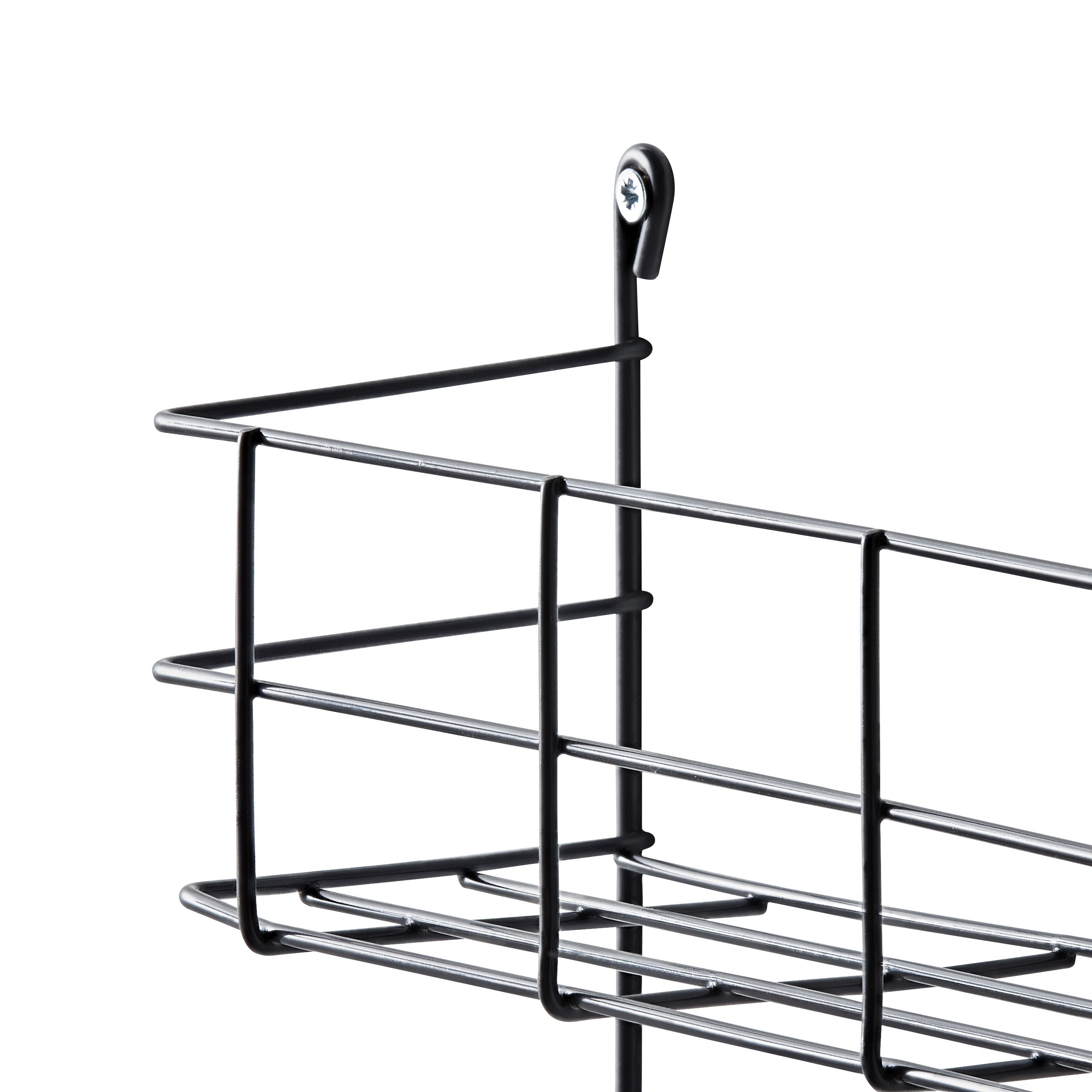 GoodHome Datil 2 tier Anthracite Steel Shelving (L)380mm (D)95mm