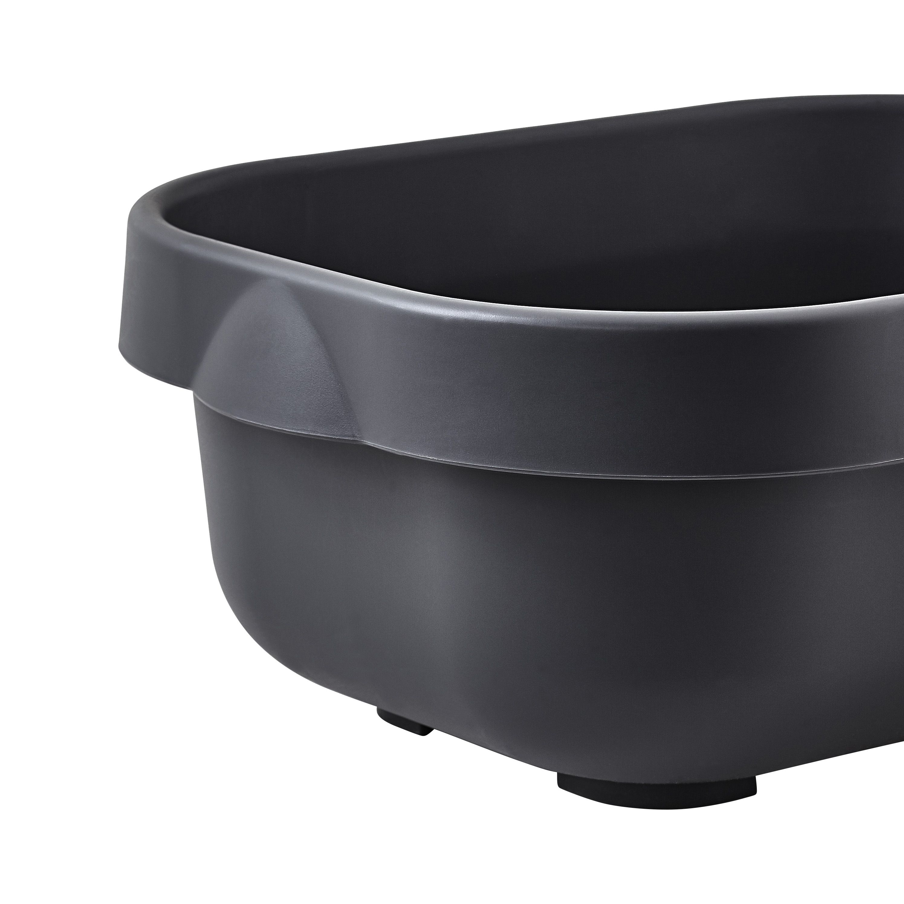 GoodHome Datil Anthracite Rectangular Washing up bowl