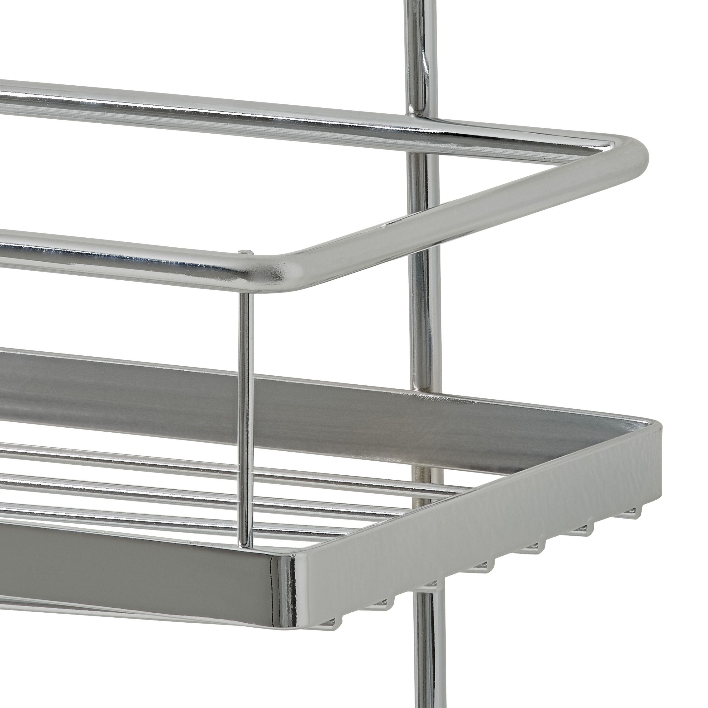 GoodHome Datil Chrome effect Steel Wall organiser shelving