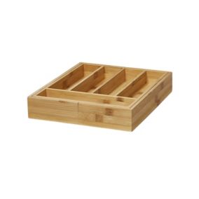 GoodHome Datil Natural Bamboo & MDF Cutlery tray, (H)600mm (W)2900mm
