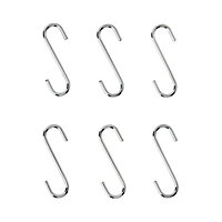 GoodHome Datil Polished Chrome-plated Steel Storage hook (L)45mm, Pack of 6