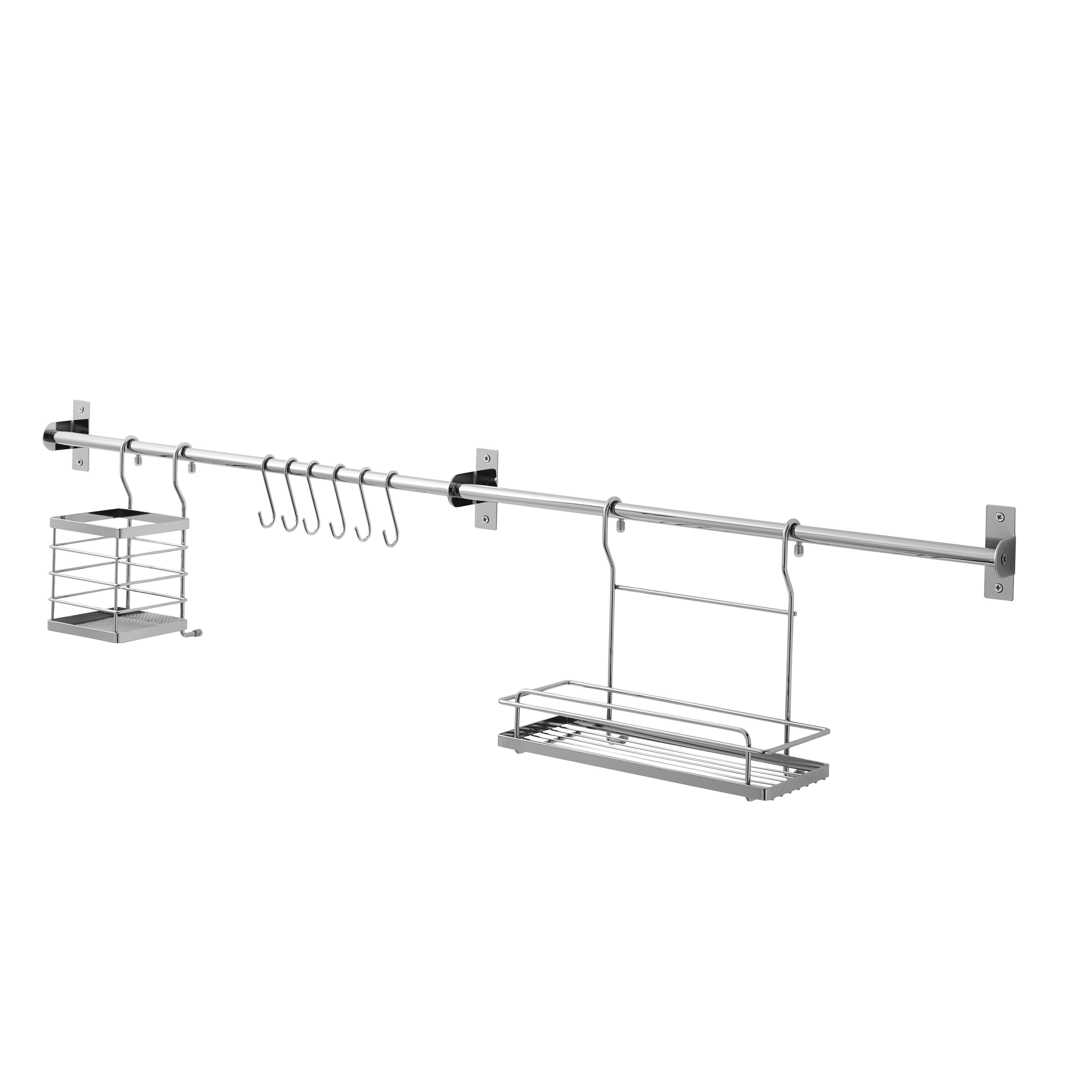 GoodHome Datil Polished Silver Chrome-plated Steel Kitchen accessory ...