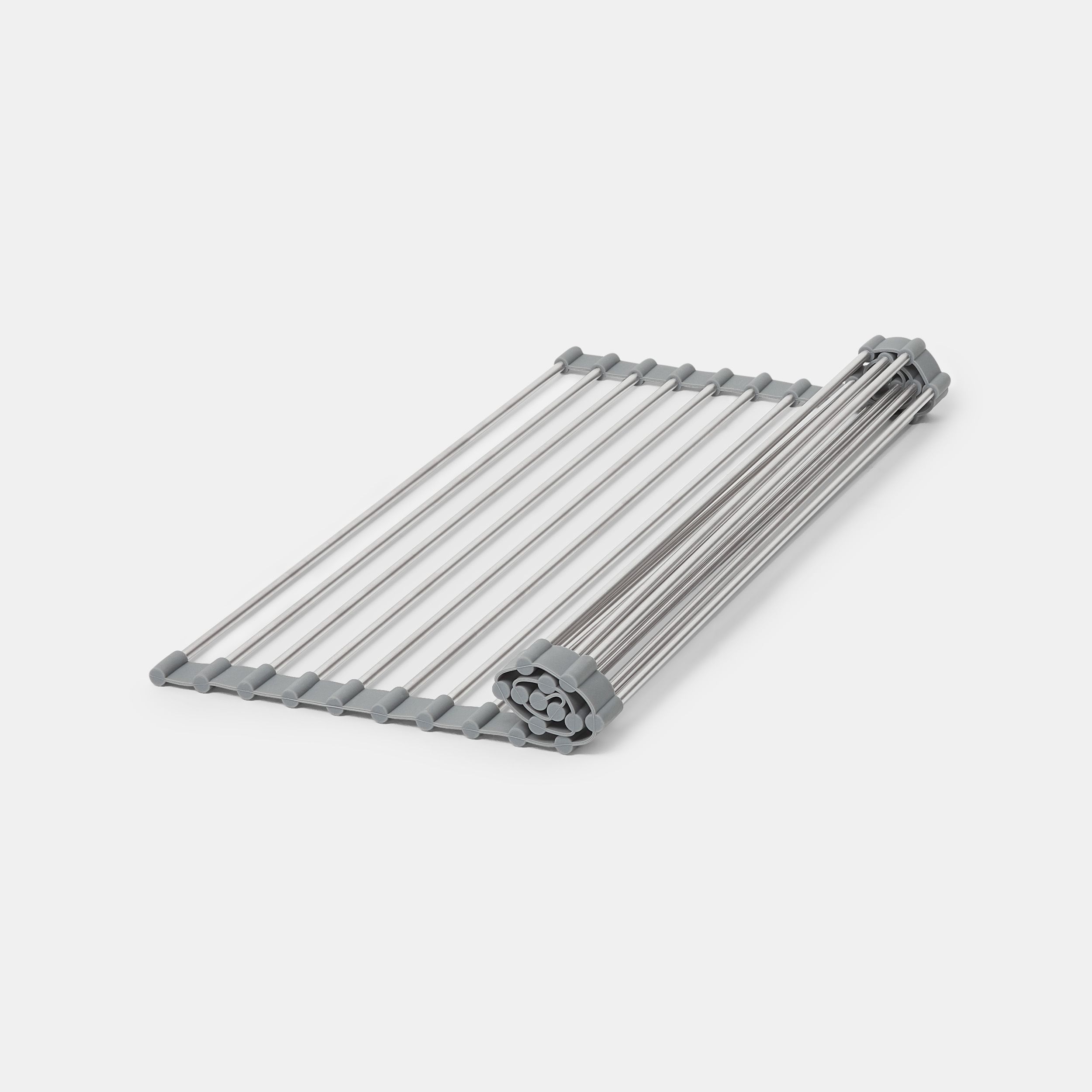 GoodHome Datil Silicone & stainless steel Silver Roll-up drying mat & trivet