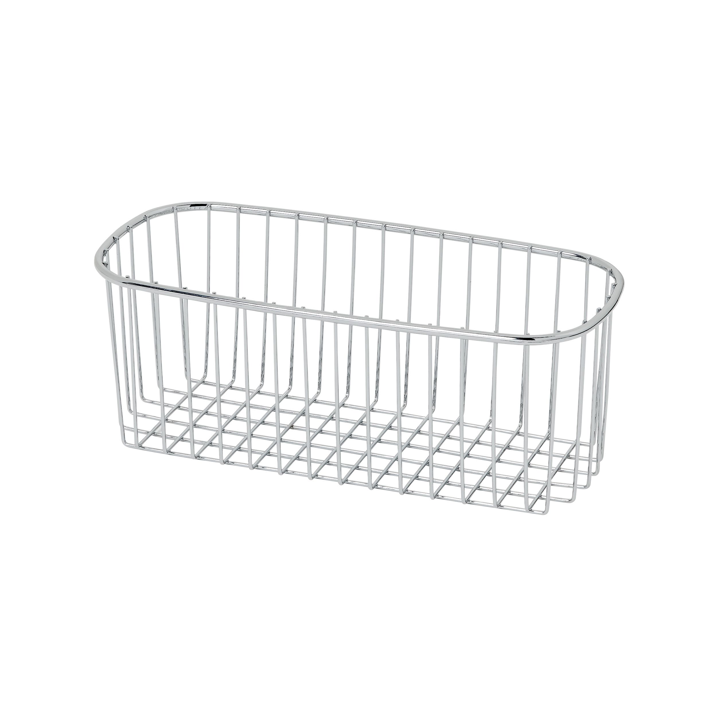 GoodHome Datil Steel Chrome effect Wire basket, (W)270mm