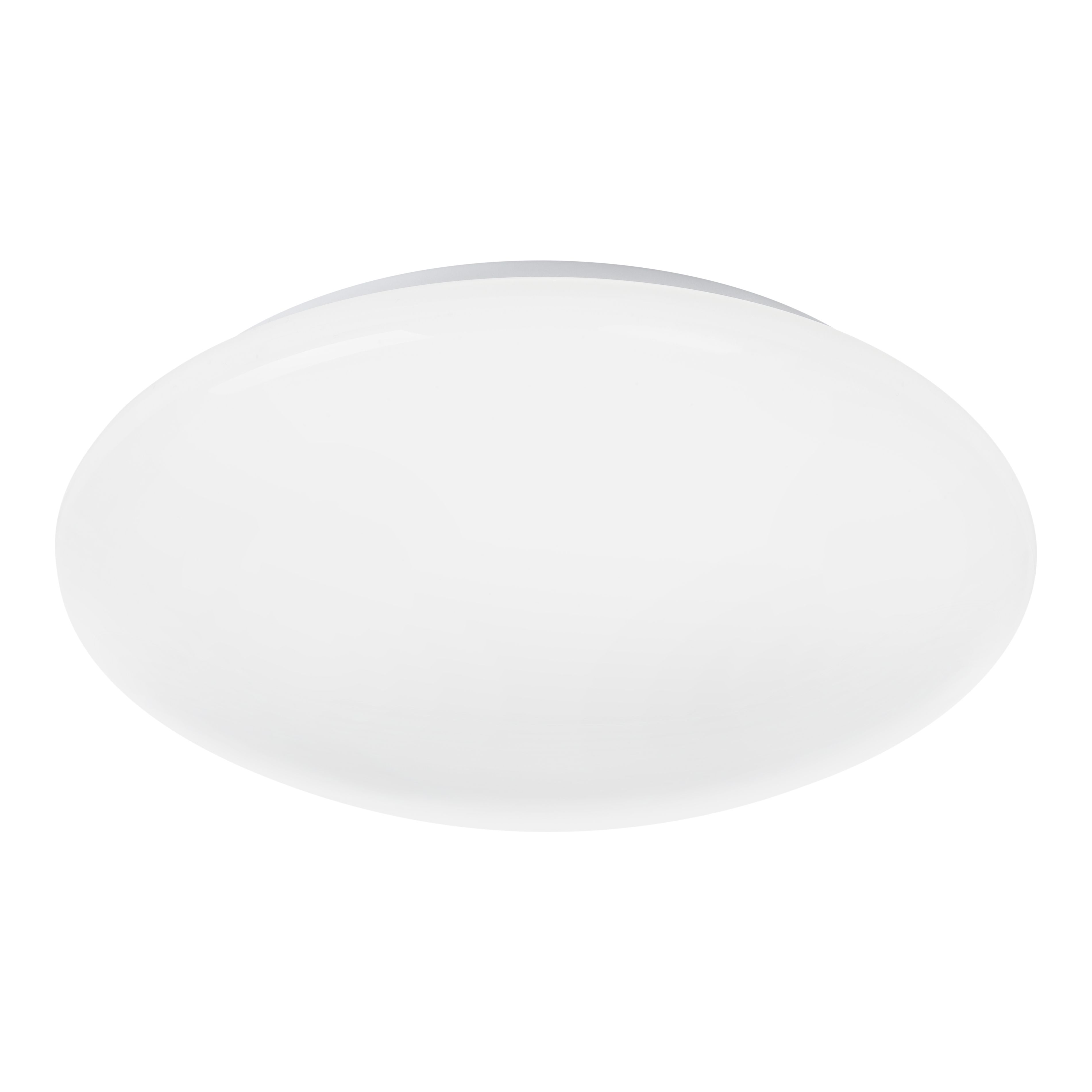GoodHome Dea Round Satin Metal & plastic White Brushed effect LED Ceiling light
