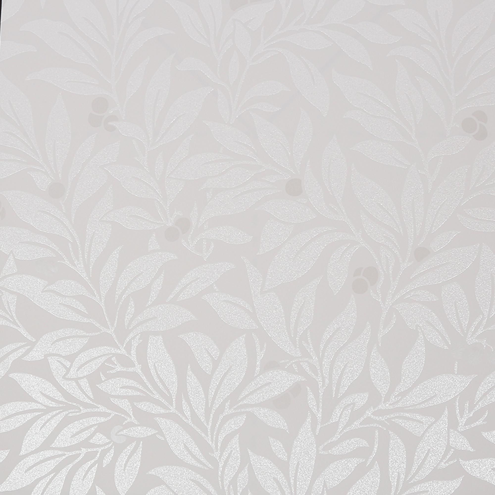 GoodHome Dearnery Grey Leaves Smooth Wallpaper