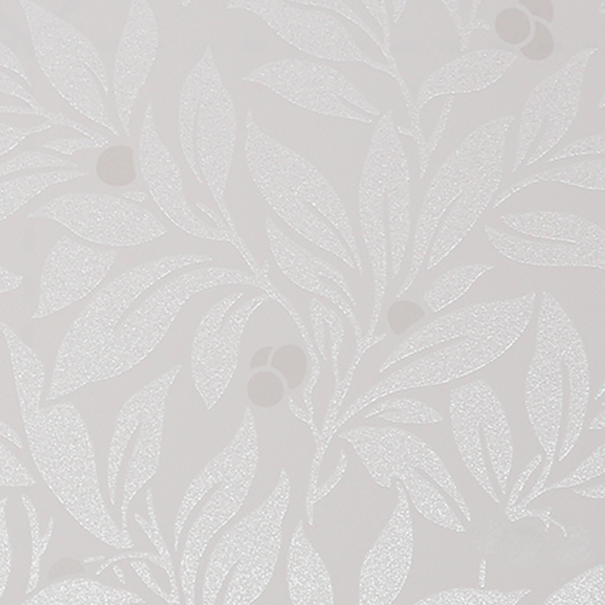 GoodHome Dearnery Grey Leaves Smooth Wallpaper