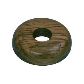 GoodHome DECOR 215 Wooden Dark brown Pipe collar (Dia)16mm, Pack of 2