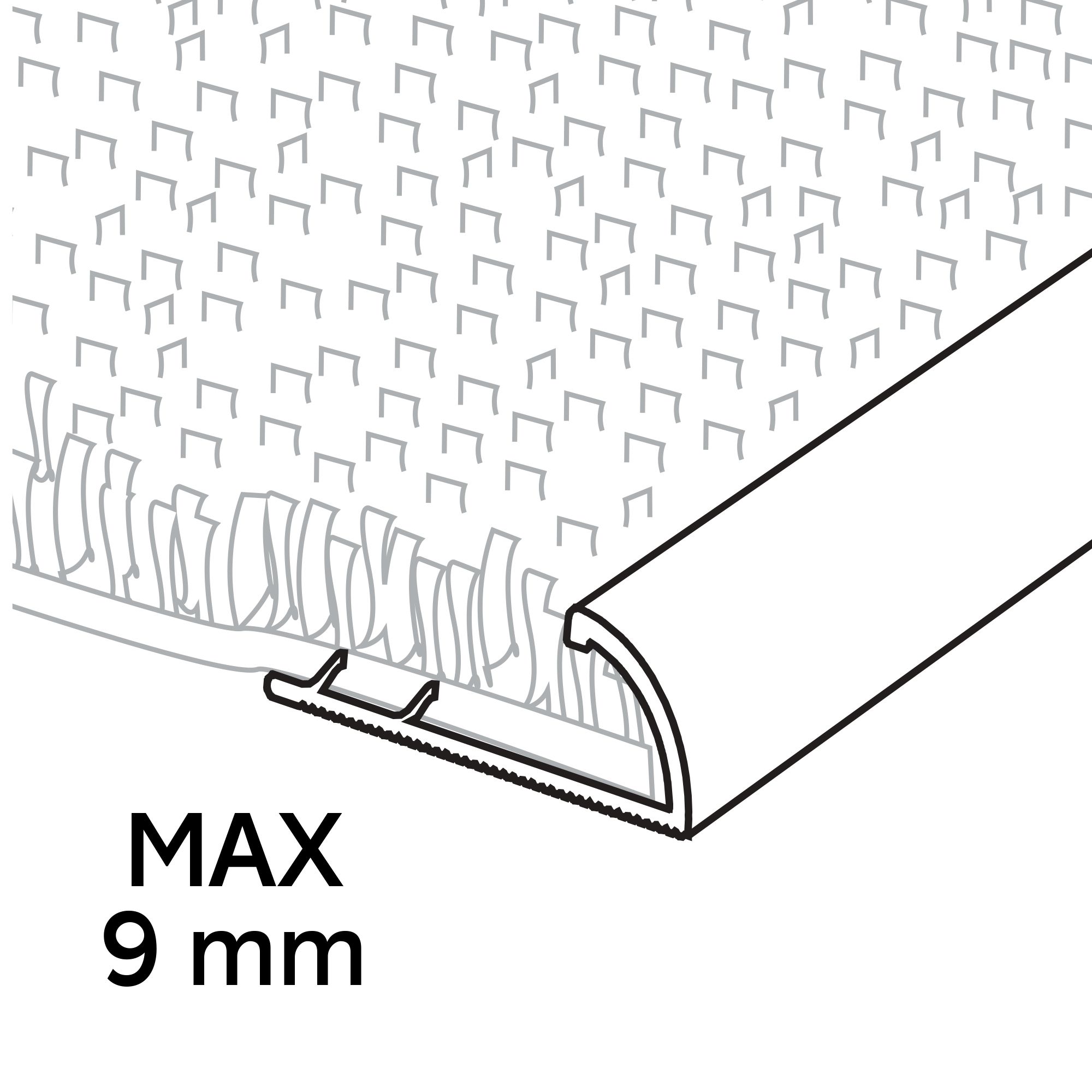GoodHome DECOR10 Gloss Silver effect Carpet edging strip (L)93cm (W)10mm