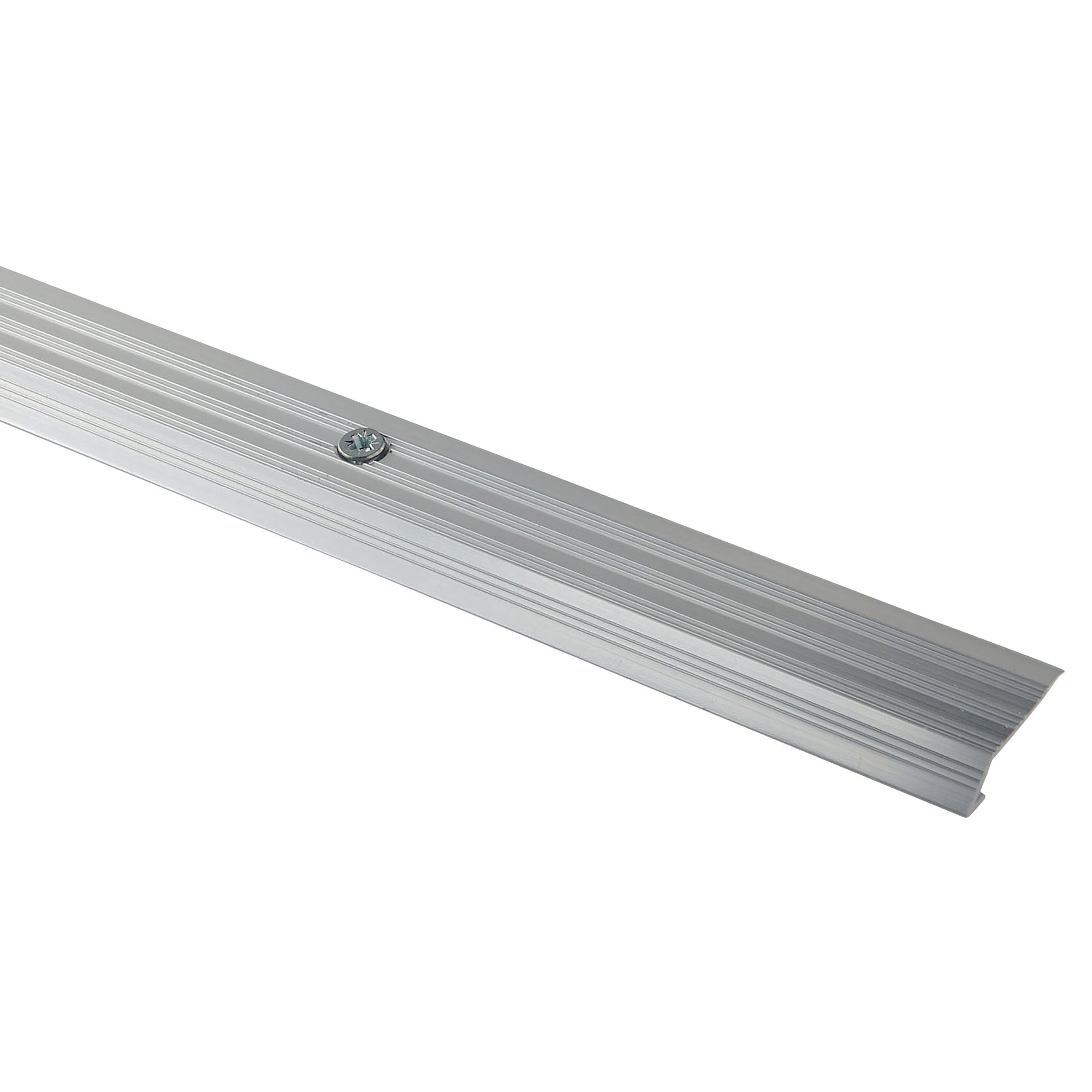 GoodHome DECOR10 Gloss Silver effect Vinyl flooring edging strip (L)180cm (W)27mm