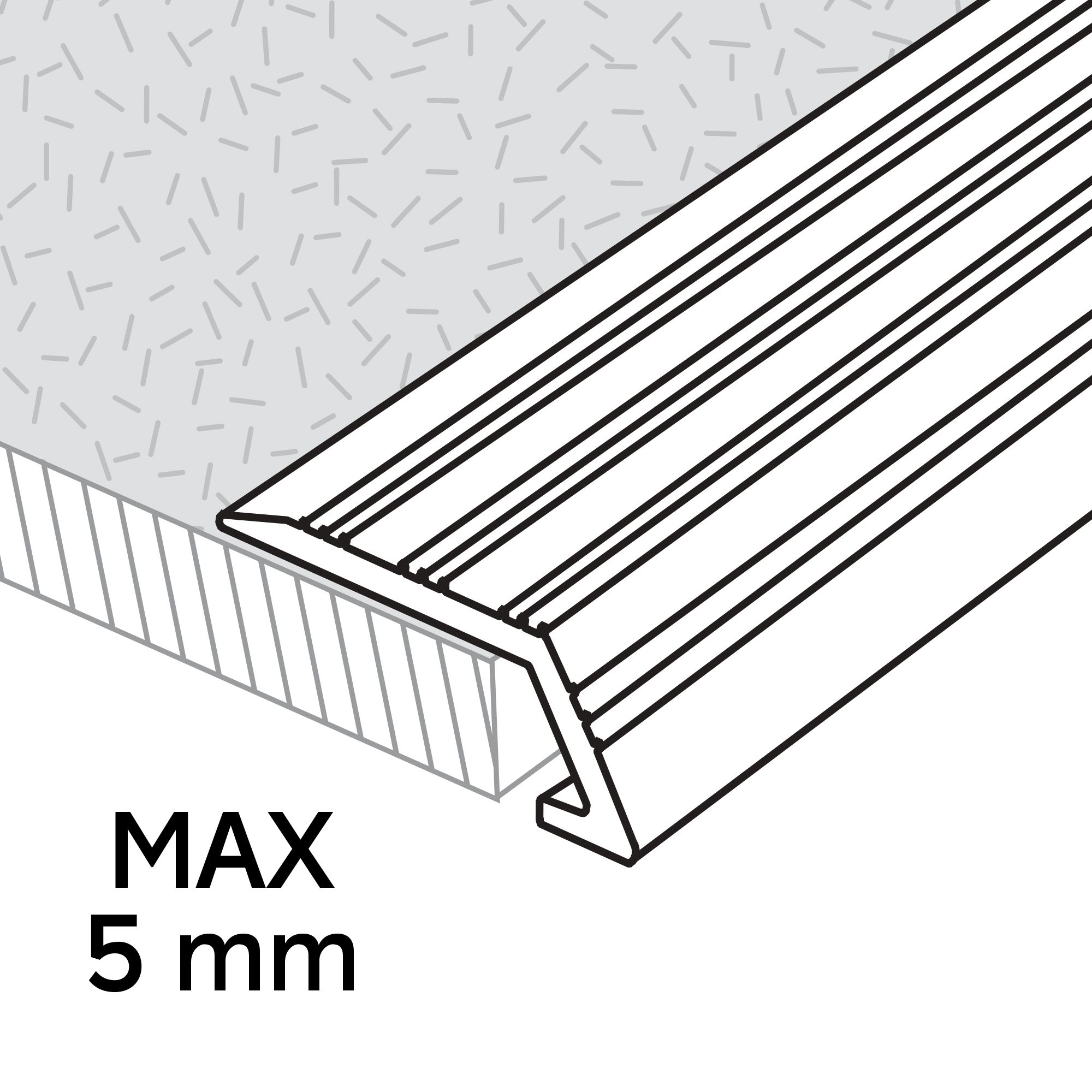 GoodHome DECOR10 Gloss Silver effect Vinyl flooring edging strip (L)180cm (W)27mm